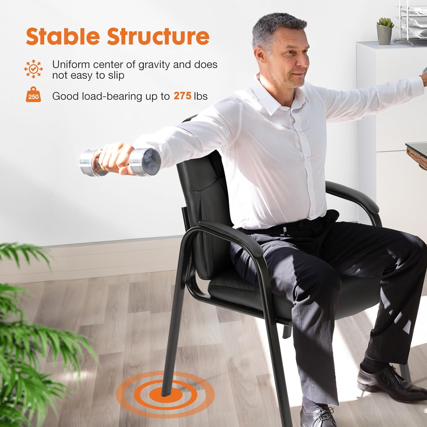 Sweetcrispy Juego de 2 sillas de sala de espera, sillas de oficina para invitados con brazos acolchados para ancianos, área de recepción para el