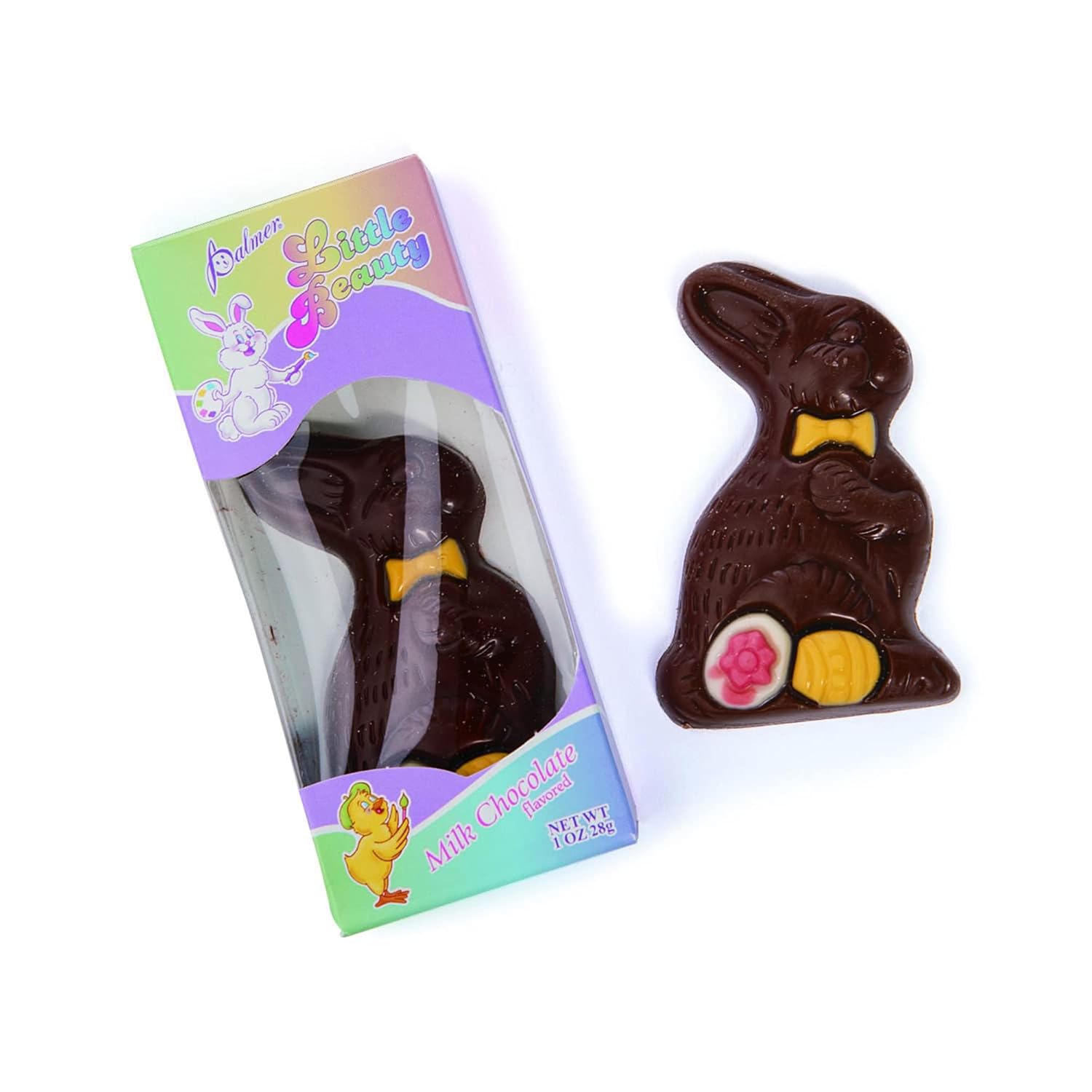 12 unidades de mini dulces de conejo de Pascua de chocolate (3 pulgadas de alto, 1 onza) de caramelo de relleno de cesta de Pascua