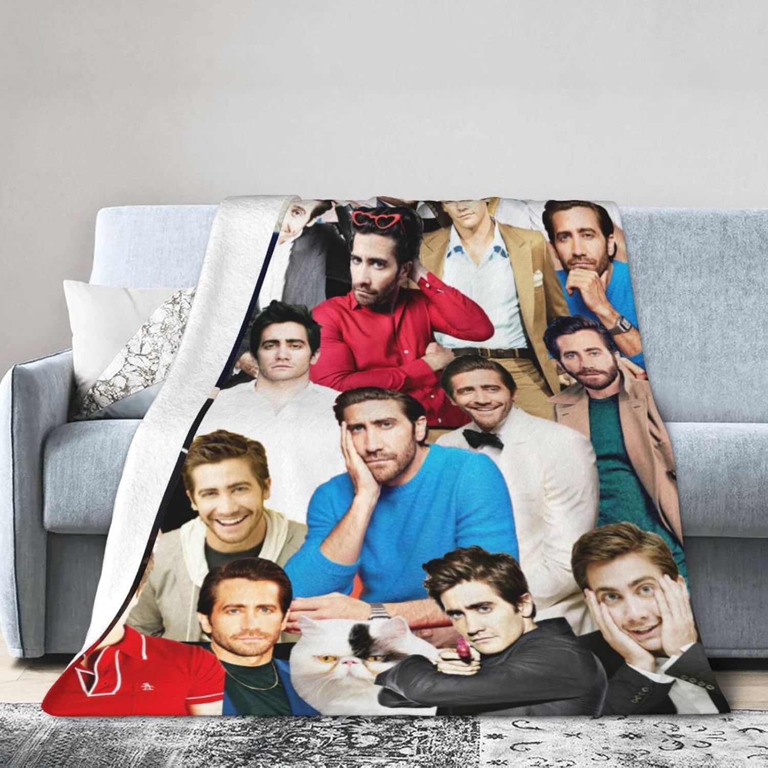 Jake Gyllenhaal – Manta de lana suave y cómoda para sofá, oficina, coche, camping, yoga, viajes, decoración del hogar, acogedora manta de playa de
