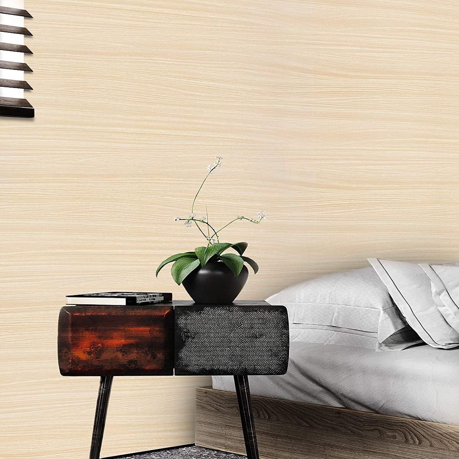 Papel de contacto de grano de madera de arce para despegar y pegar, 17.7 x 590 pulgadas, extraíble, autoadhesivo, decorativo, papel tapiz de madera,