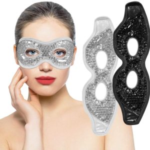 Ruzzut Máscara de gel refrescante con agujeros para los ojos, 2 paquetes de cuentas de gel para ojos hinchados e hinchazón, reutilizable, terapia Ruzzut Máscara de gel refrescante con agujeros para los ojos, 2 paquetes de cuentas de gel para ojos hinchados e hinchazón, reutilizable, terapia