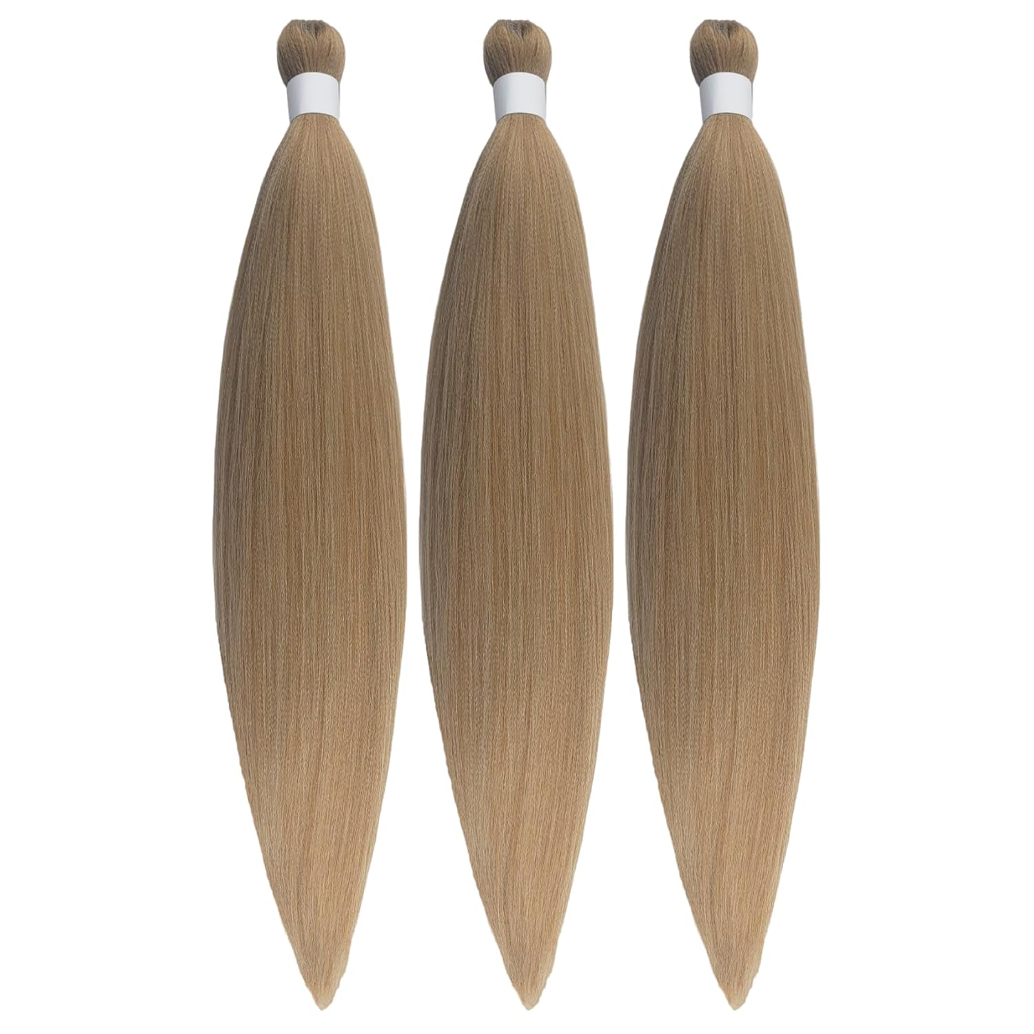 Extensiones de cabello trenzado Kanekalon preestirado rubio castaño, se alimentan en trenzas