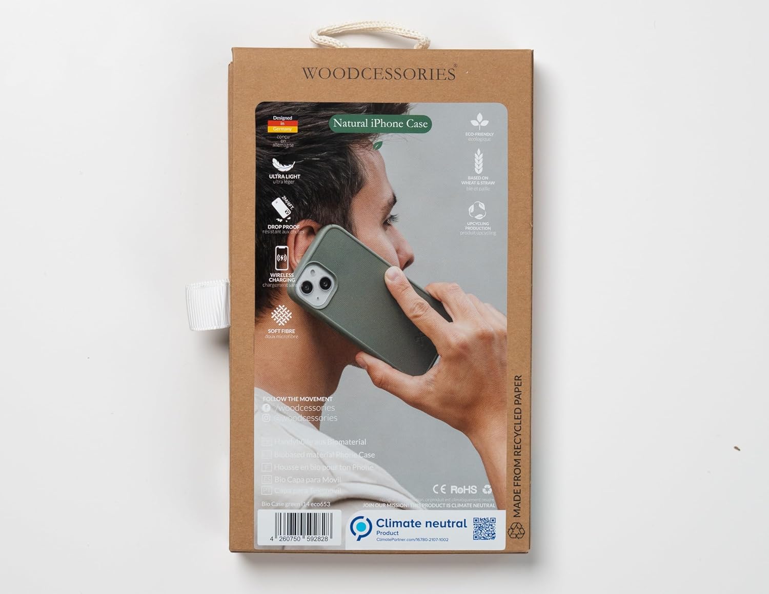 WOODCESSORIES – Funda de teléfono para iPhone 12 Negro, iPhone 12 Pro Case Negro – Ecológico, hecho de plantas