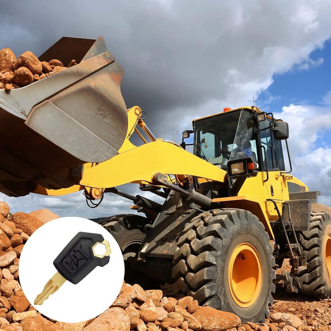 Poktlife Llaves para equipo pesado CAT Caterpillar 4 unidades (llavero de gato), Negro –