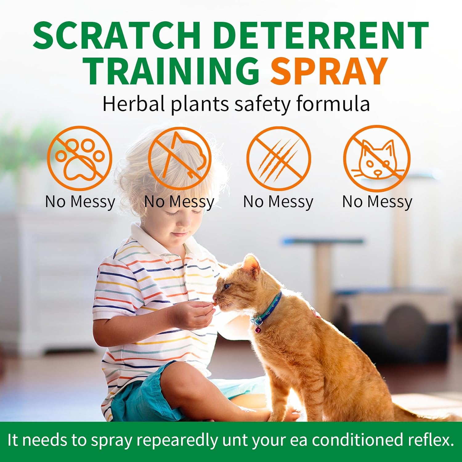 Aerosol repelente para gatos, 8.1 fl oz, muebles antiorina y antiarañazos y plantas antiarañazos, apto para interiores y exteriores, establece