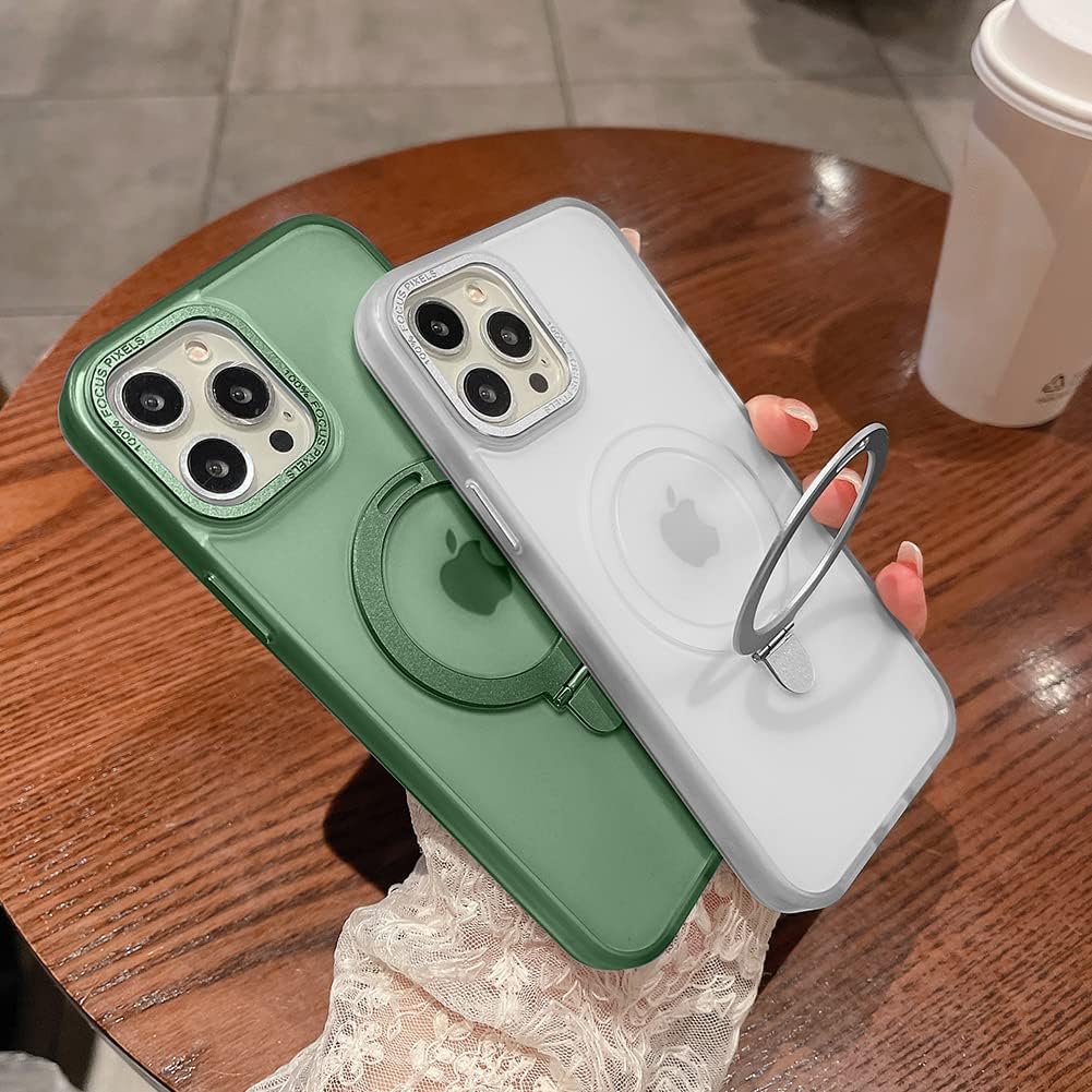 ZIYE Funda para iPhone 13 Pro Max con soporte magnético invisible compatible con soporte magnético MagSafe, correa de agarre protección militar