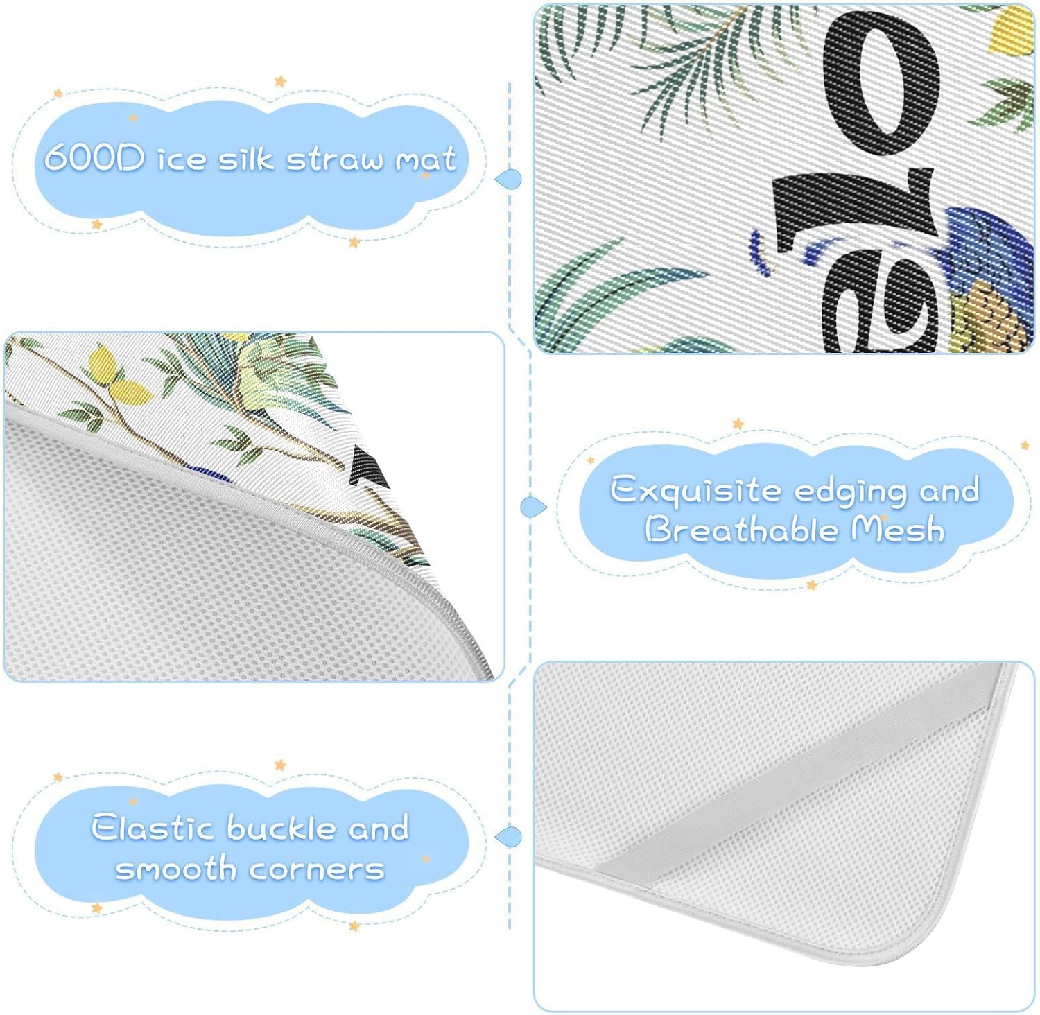 Custom Peacock Crib Mattress Protector Pad for Boys Girls Baby Ice Silk Mat Bed Playard Playpen Sheets Cooling Mattress Topper Play Mat for Standard