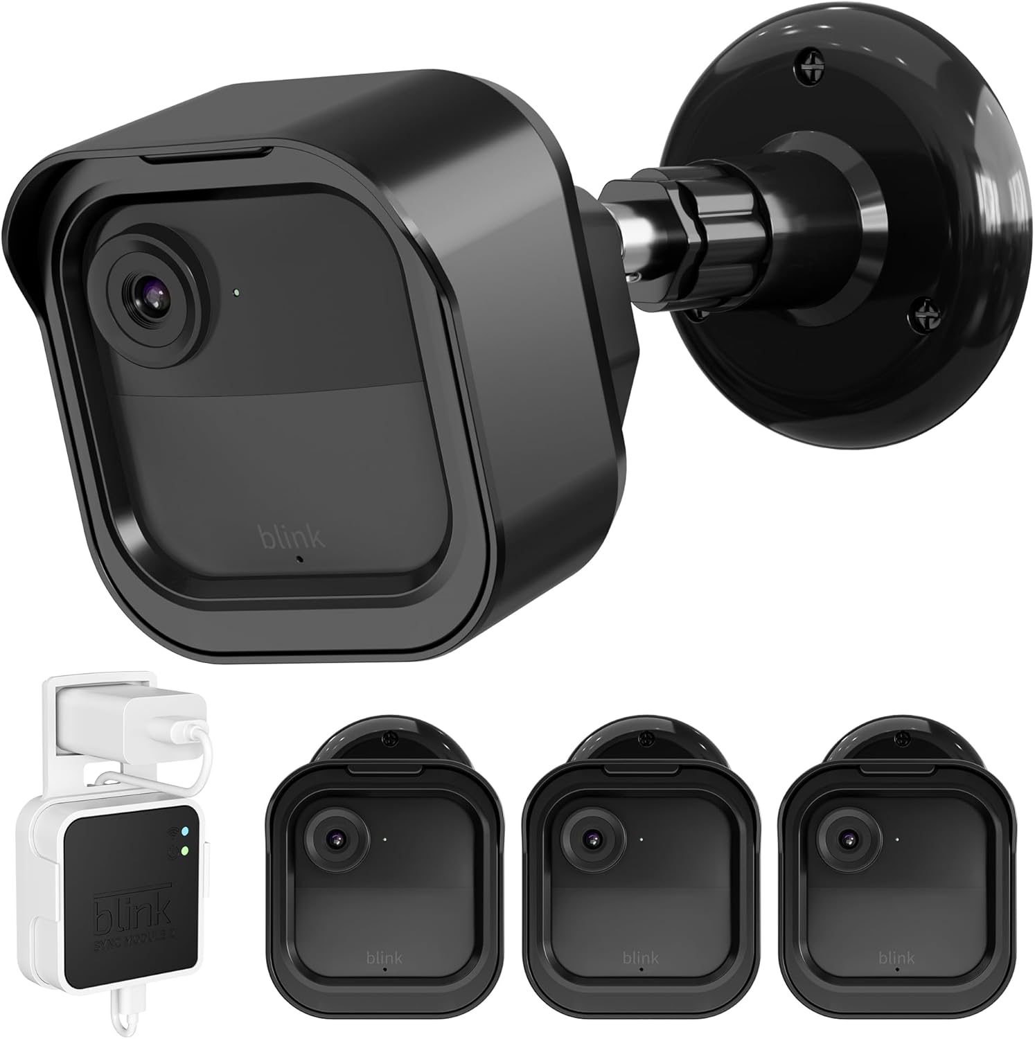 COOLWUFAN Soporte de cámara para Blink Outdoor 4 (4. generación), funda protectora ajustable de 360 para interiores y exteriores, con módulo de