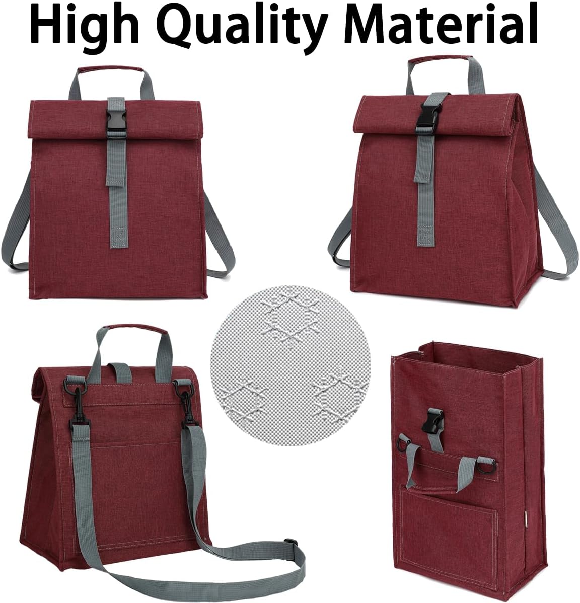 Lonchera térmica para hombresmujeresniños, lonchera reutilizable con correa ajustable para el hombro, contenedor térmico para el almuerzo para