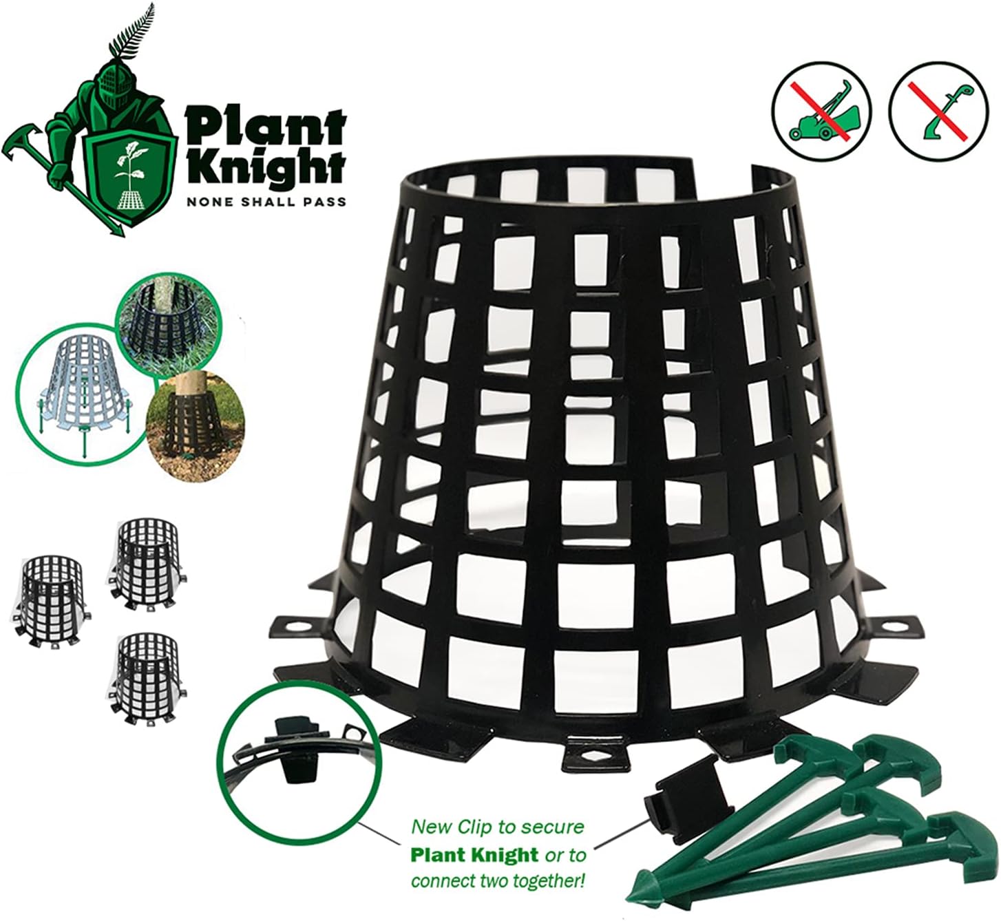 Protector de plástico para prevención de animales de árboles y plantas para césped, jardín, flores, verduras, arbustos y plantones, paquete de 3