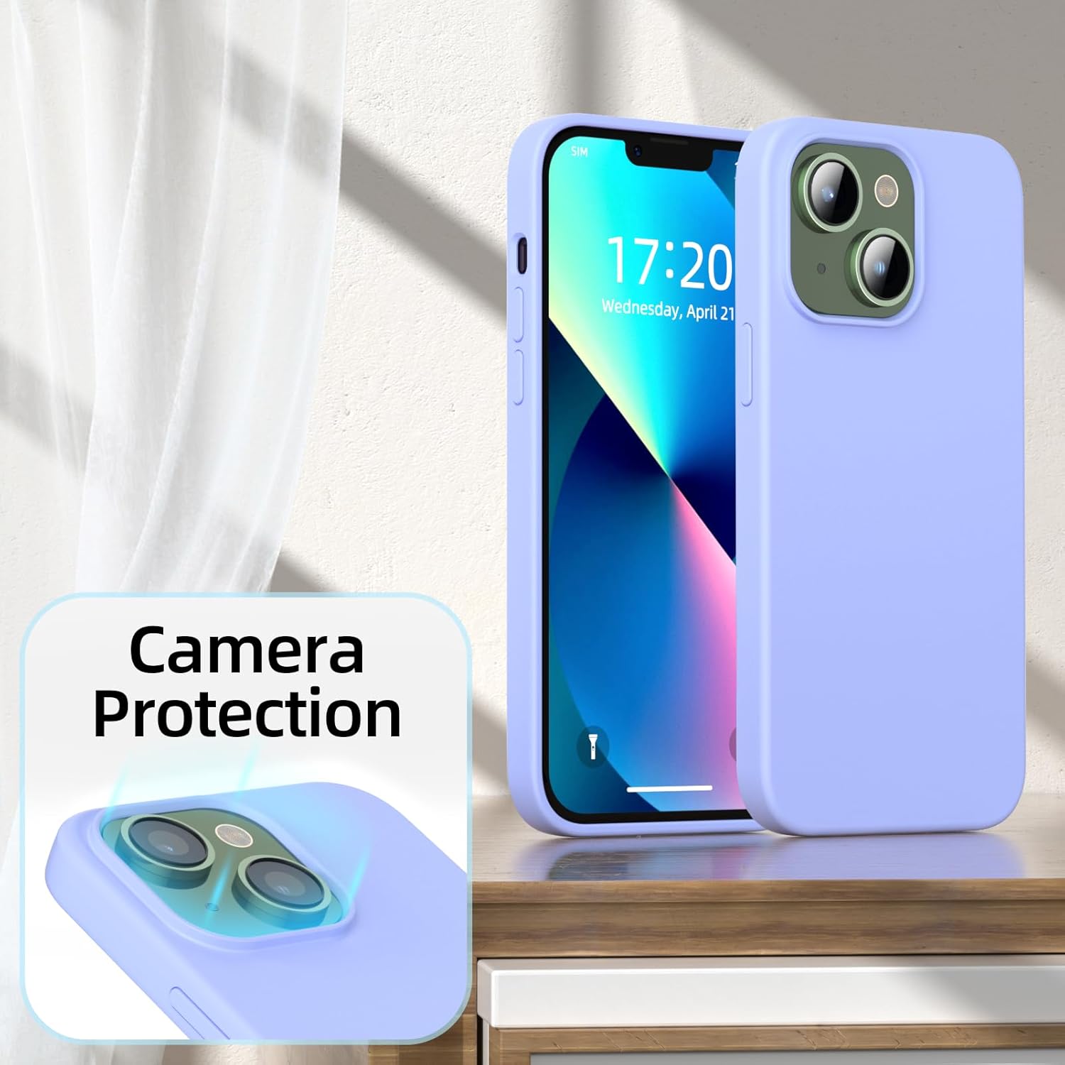 Funda para iPhone 13 Mini, silicona líquida de alta calidad, protección contra caídas de cuerpo completo de grado militar forro de microfibra