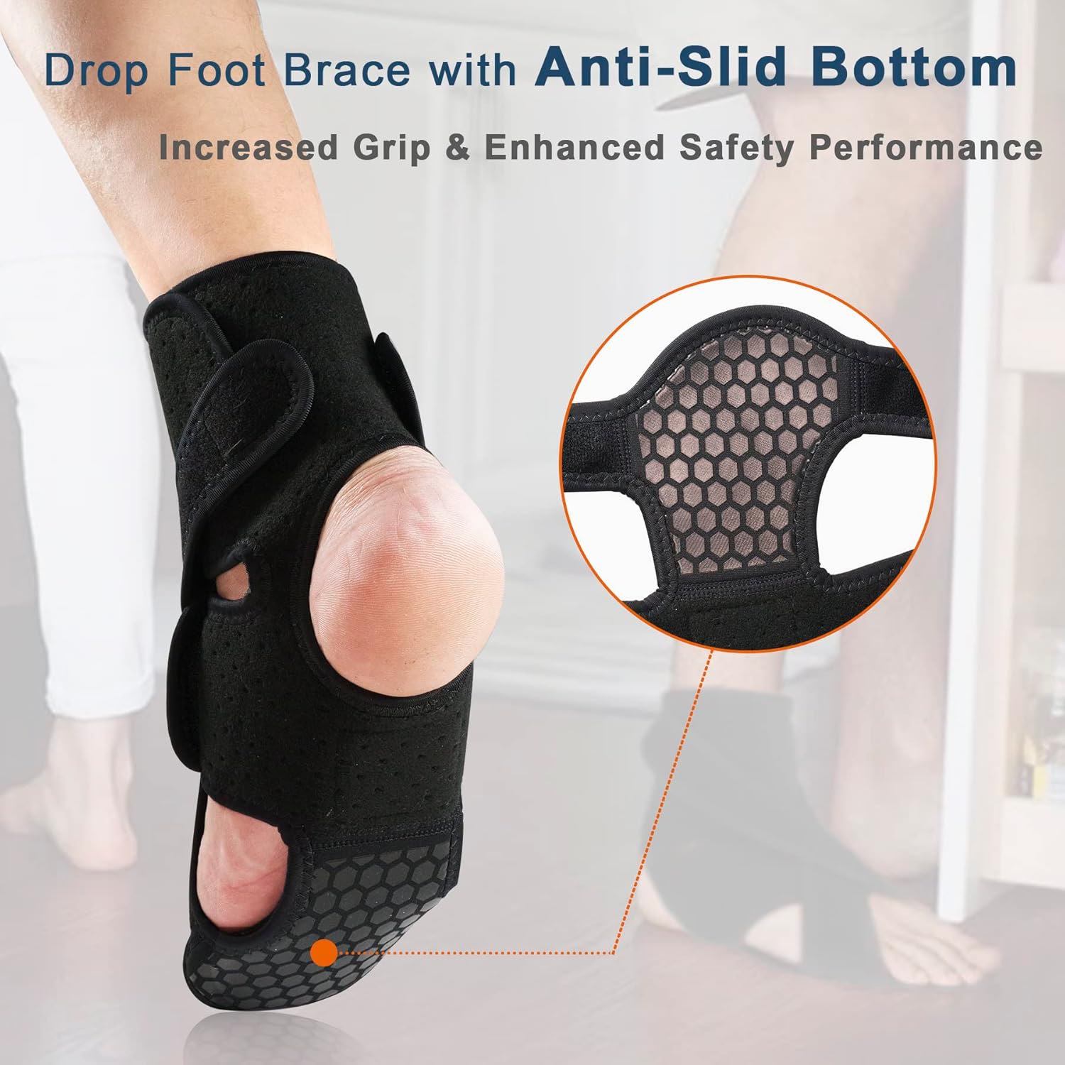 JOMECA Soporte de pie mejorado para caminar con zapatos, placas de soporte dobles para el antepié, ajustable, suave, caída del pie, TBI, ALS, MS,