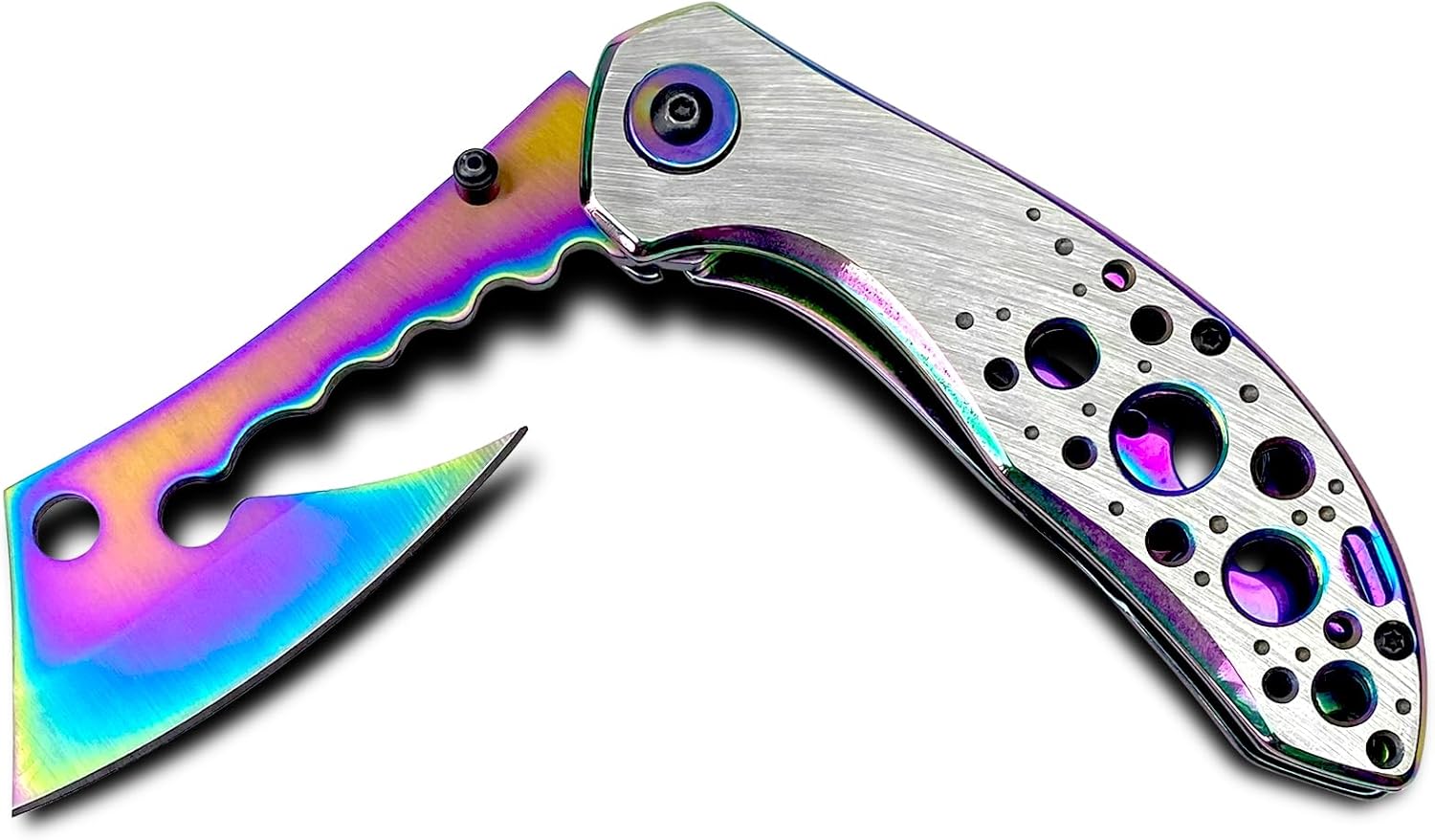 AULAKNIV Cuchillo de bolsillo plegable con clip, hoja estilo navaja EDC táctico para campamento para hombres para exteriores, senderismo,