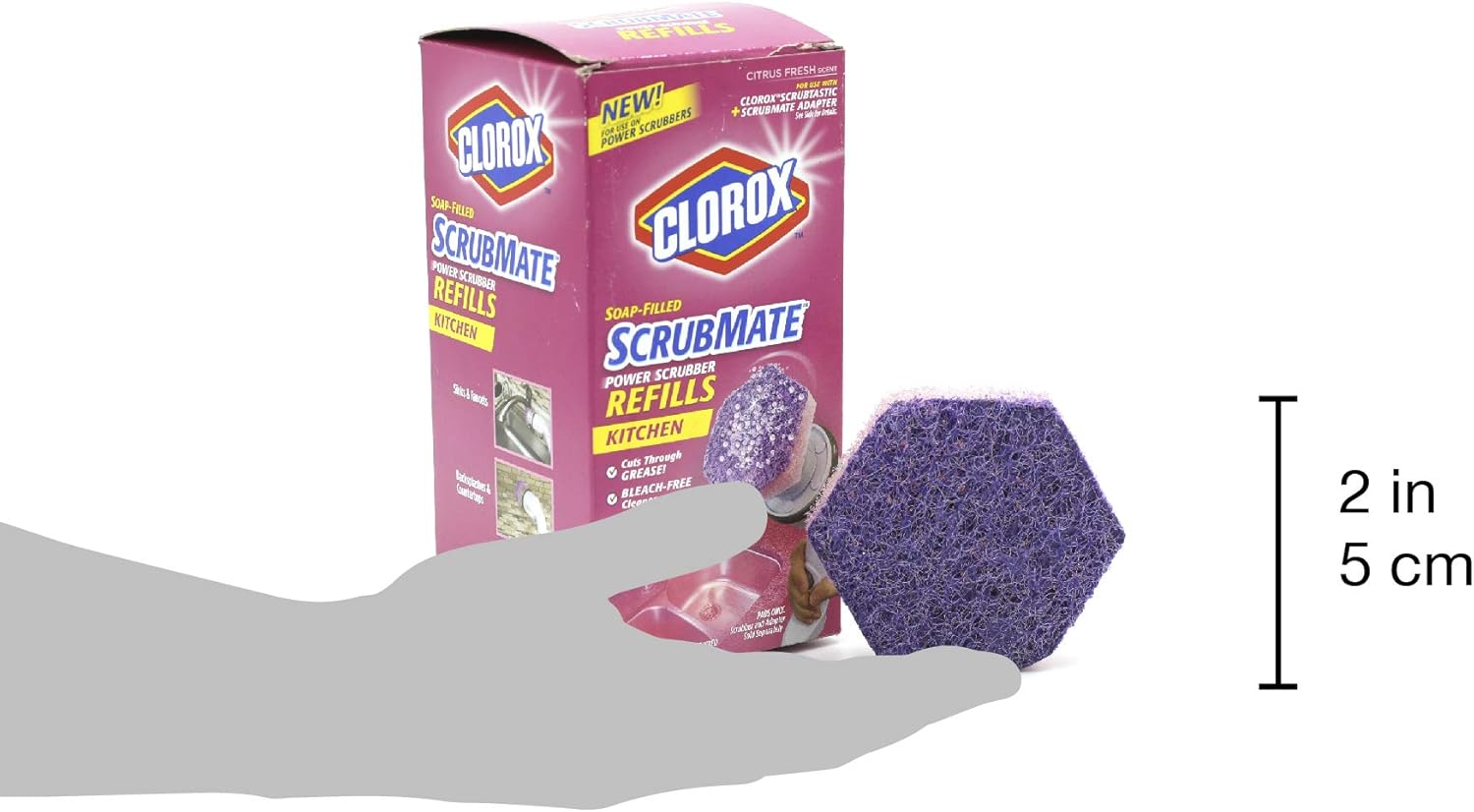 Clorox ScrubMate fregador de cocina de mano, más 3 almohadillas de recambio