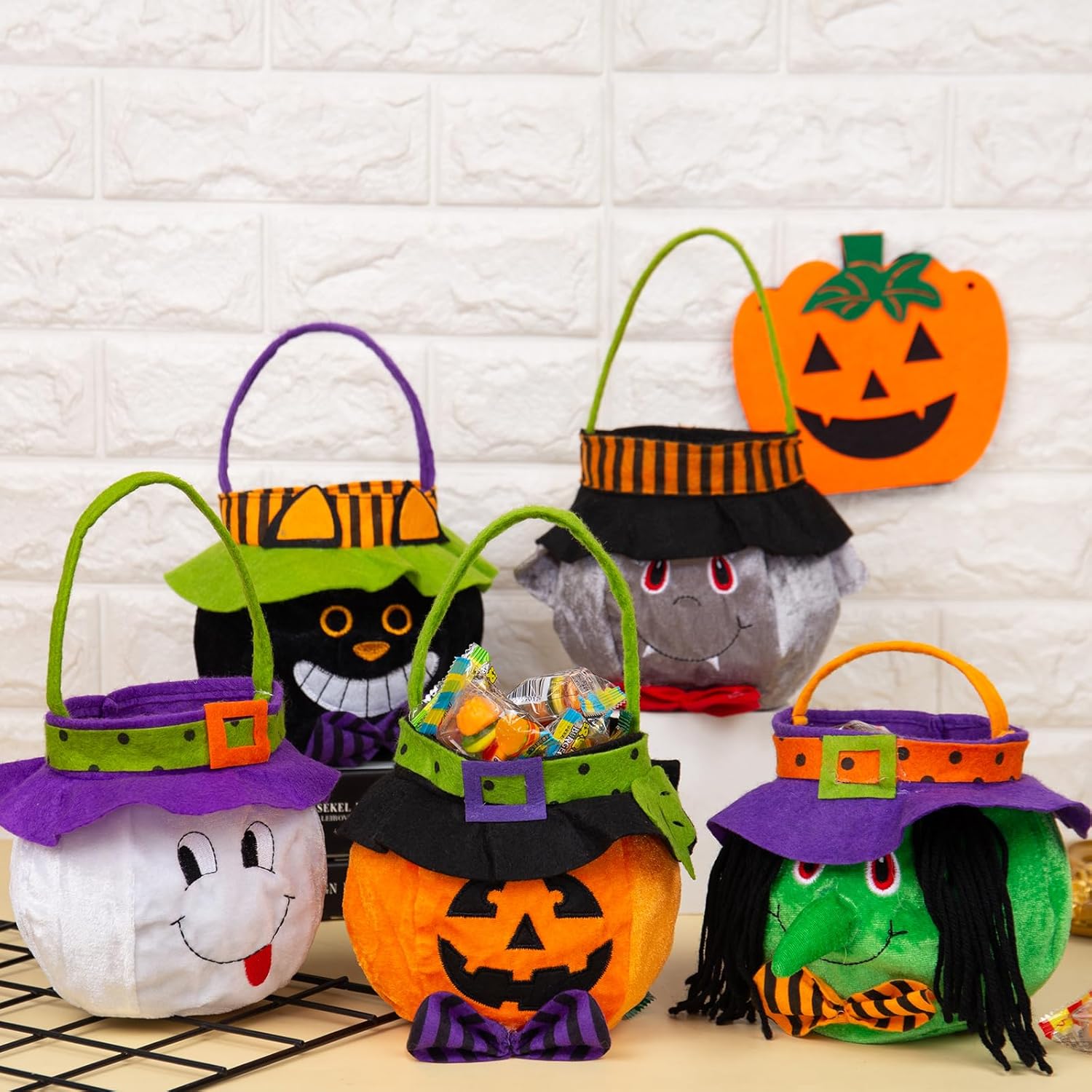 Bolsas de golosinas de Halloween personalizadas con nombre personalizado para Halloween, bolsas de golosinas para dulce o truco, bolsas de