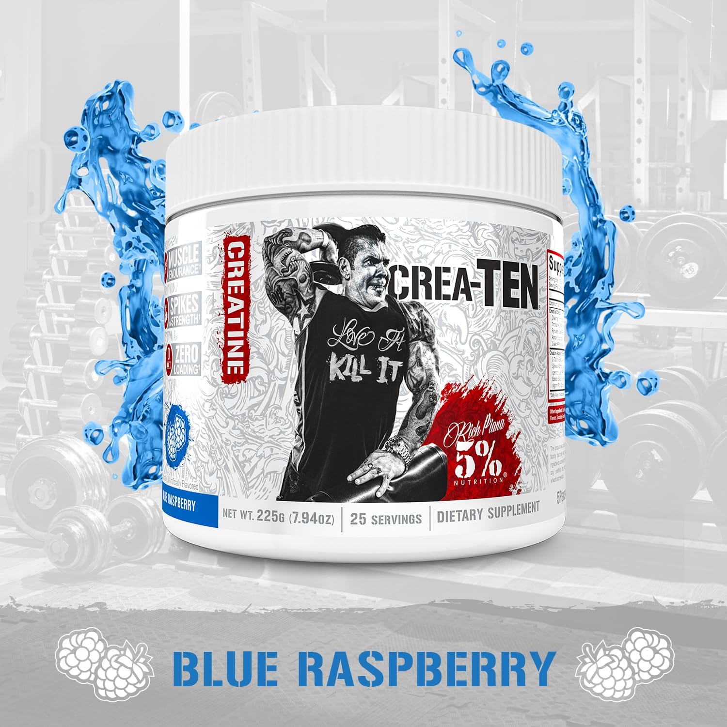 5% Nutrition CreaTEN Creatine Complex + Accelerators  Creatina en polvo saborizada para ganancia muscular  Máxima potencia, fuerza, resistencia y
