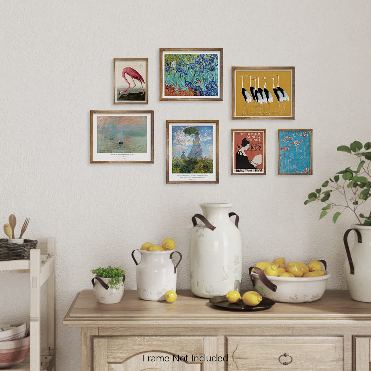 Eclectic Wall Art Decor – Maximalist Prints Room Decor – Modern Museum Pictures – Classic Monet Van Gogh Painting – Japanese Art Wall Decor –