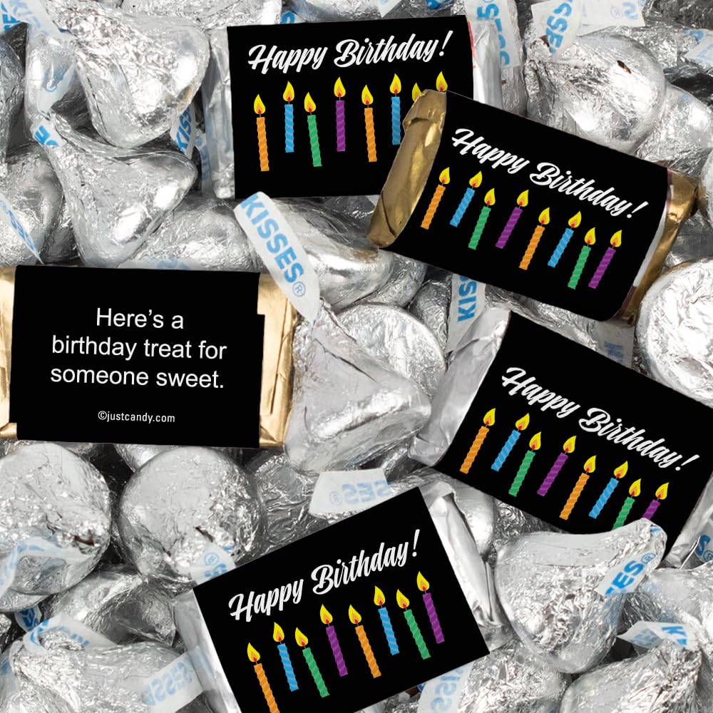 116 piezas de dulces de cumpleaños en miniatura, chocolate y besos (1.50 libras, aproximadamente 116 piezas) – Velas