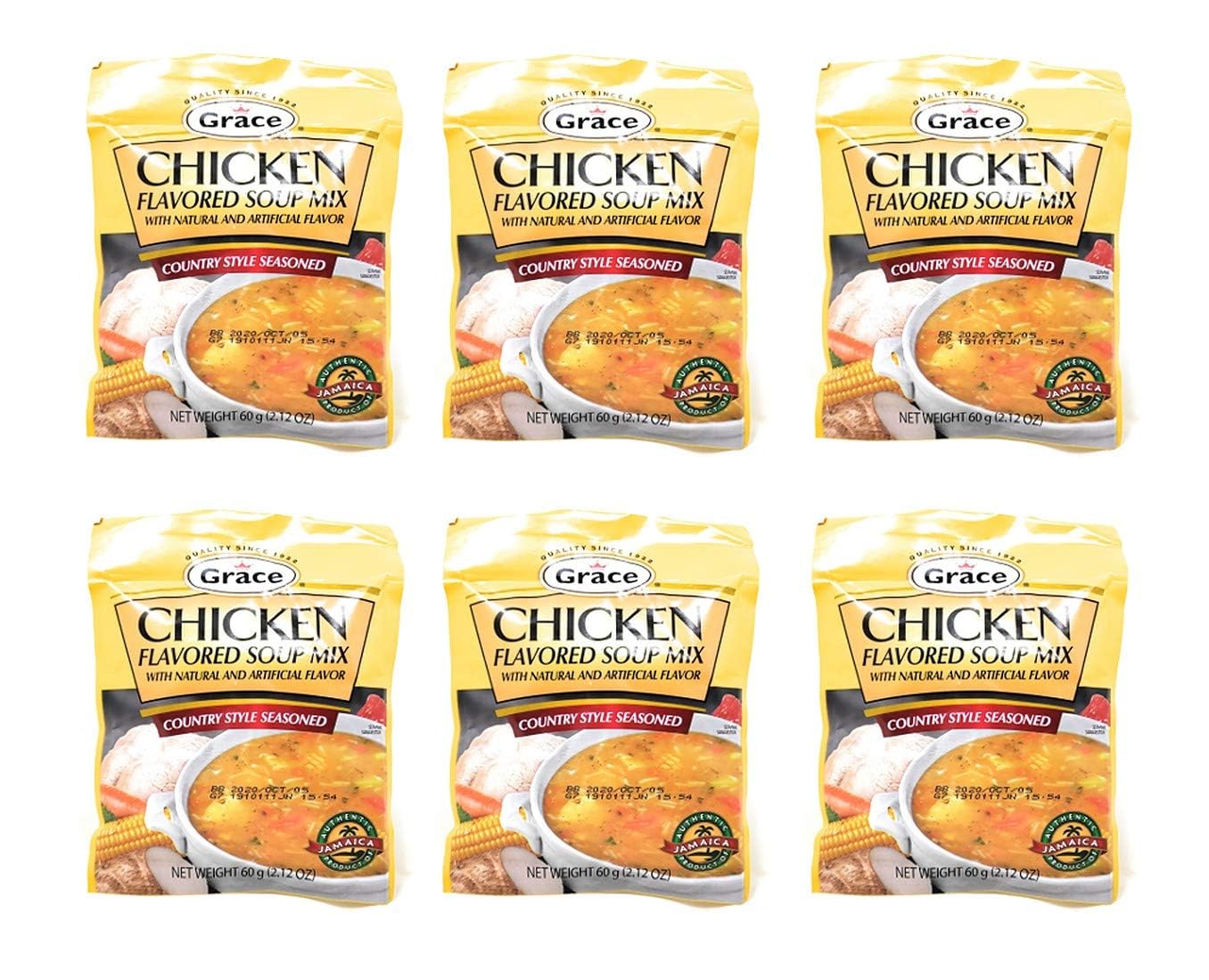 Grace Mezcla de sopa con sabor a pollo estilo campestre sazonada (paquete de 6, total de 12.70 oz)