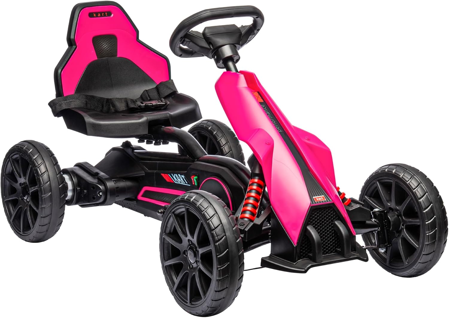 Aosom Go Kart eléctrico de 12 V para niños, juguete para montar al aire libre con accionamiento hacia adelante hacia atrás y velocidad ajustable,