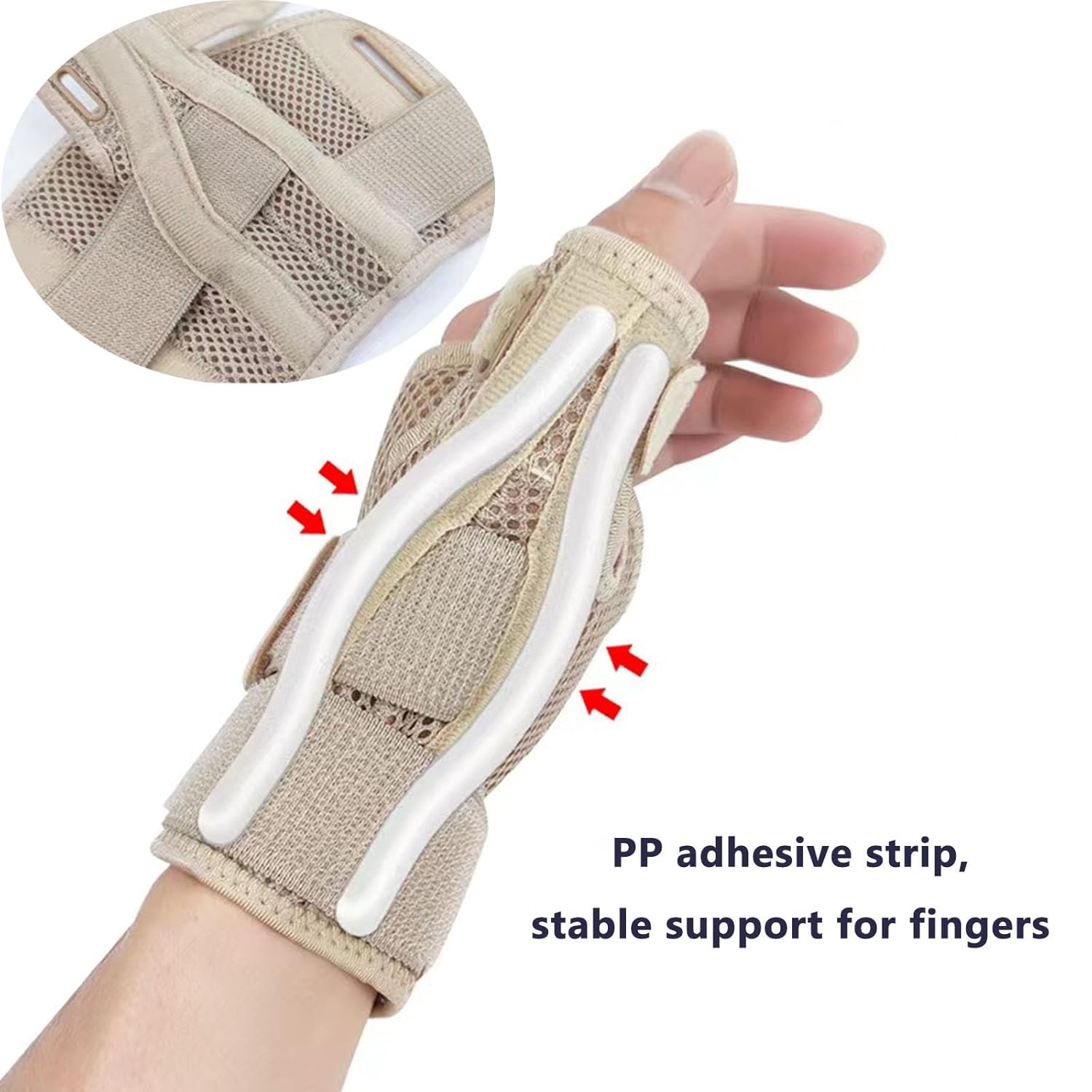 Férula para el pulgar con muñequera, soporte para el pulgar para estabilizador de muñeca, mano, pulgar, se adapta tanto a la mano derecha izquierda