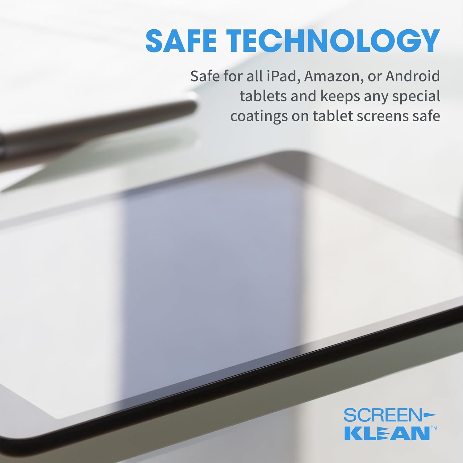 ScreenKlean – Limpiador de pantalla para tabletas, tecnología eficiente y duradera de microfibra de carbono inyectada, color azul