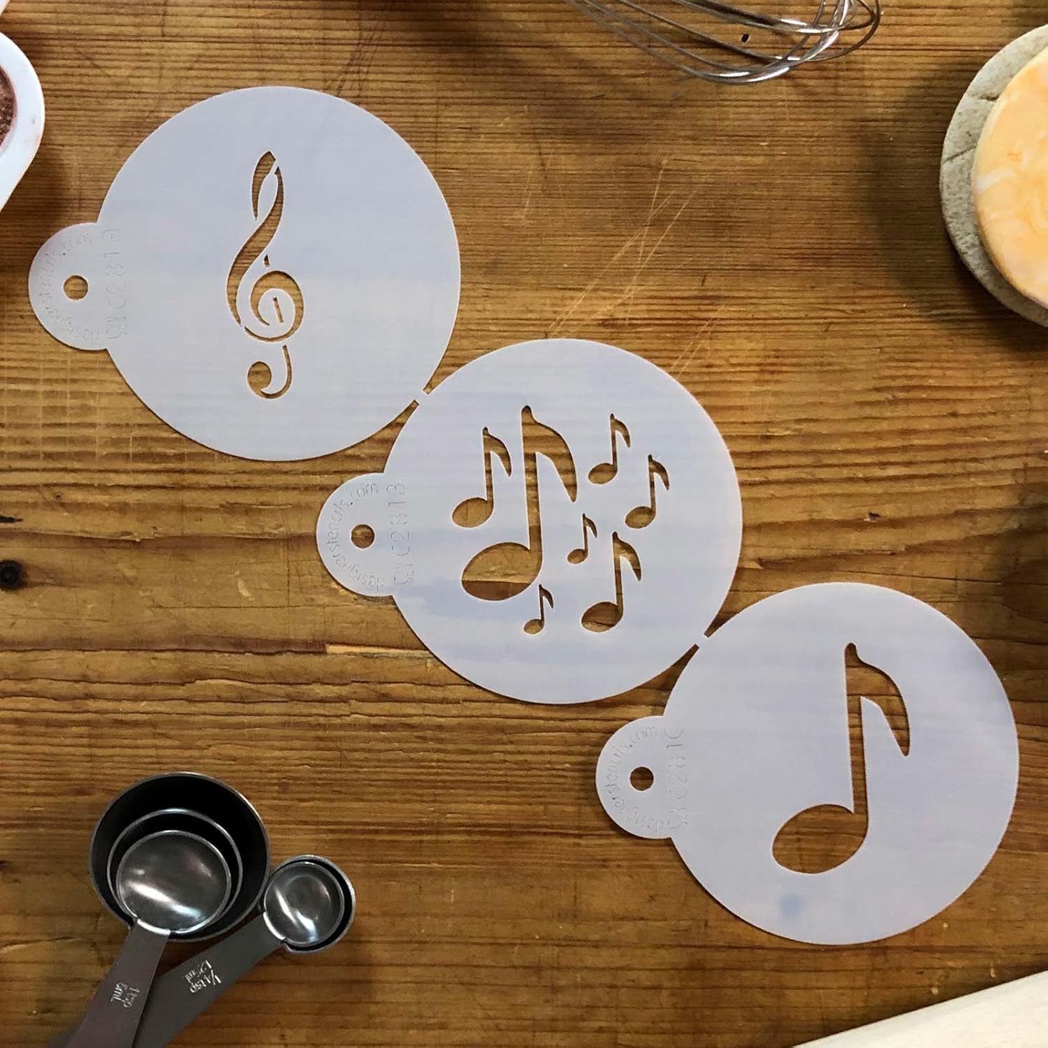 Designer Stencils C281Musical Cookies Stencil, Beigesemitransparente by Designer Stencils