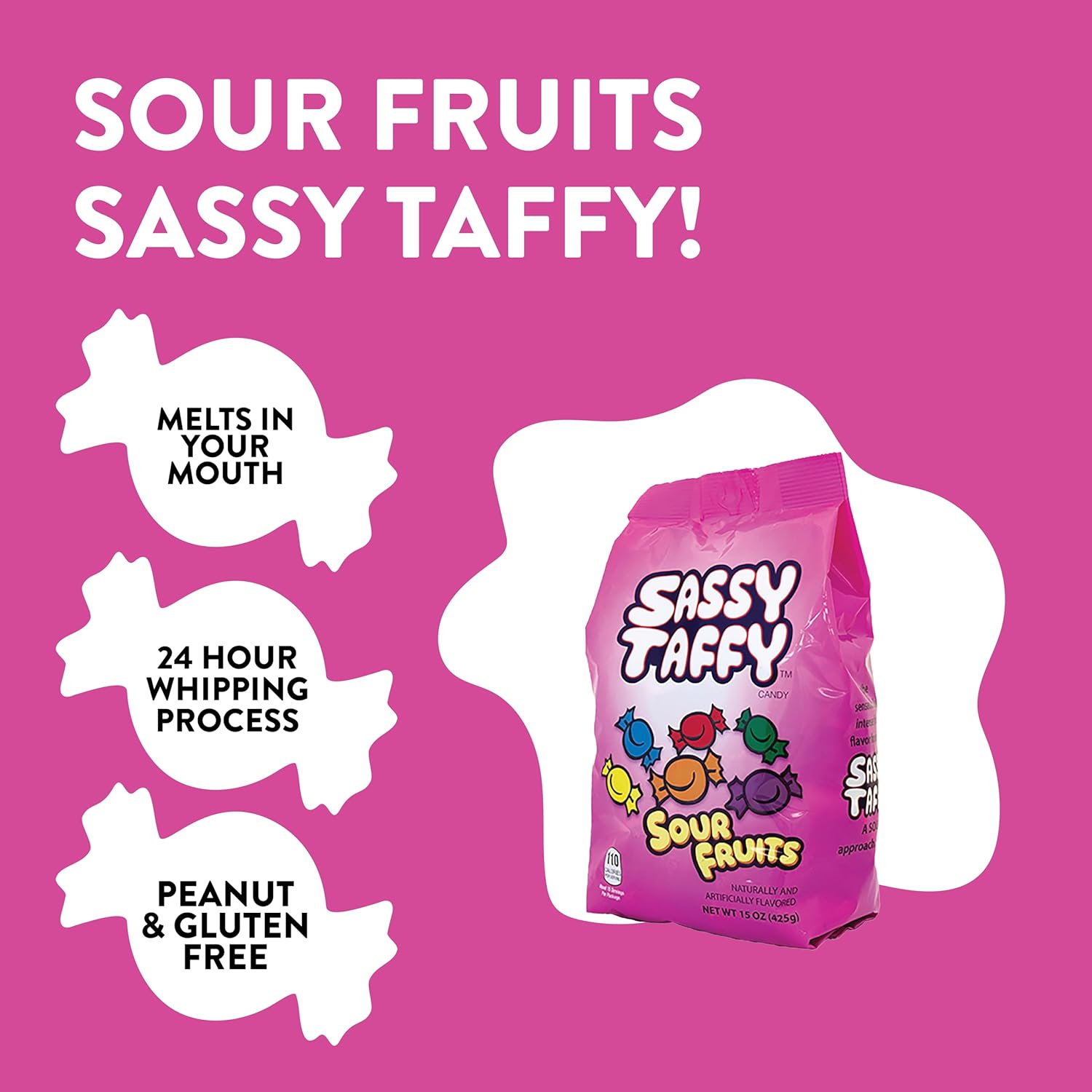 Sassy Sour Fruits Taffy 15 oz.