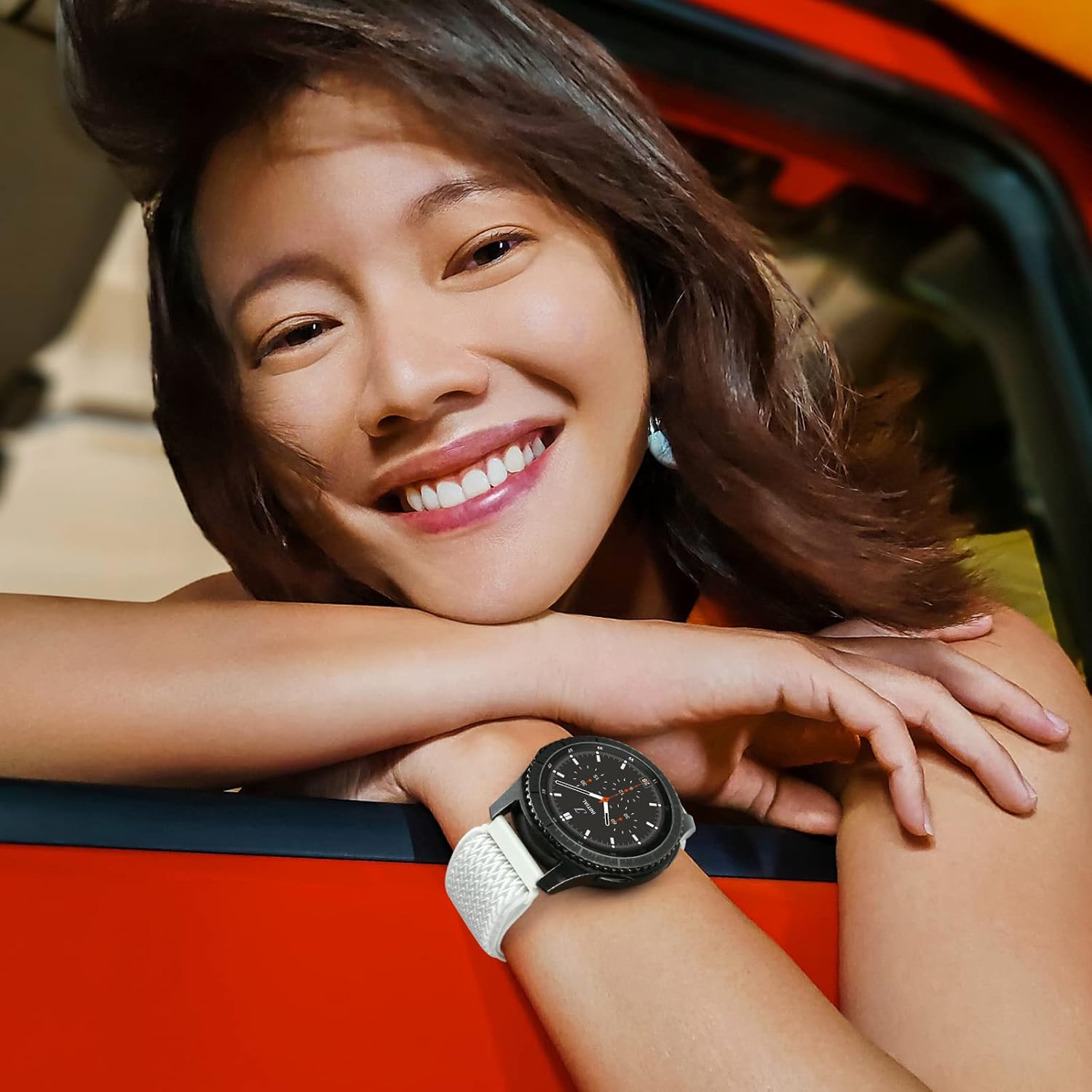 Correas de 0.866in compatibles con Samsung Galaxy Watch 3 de 1.772in, Galaxy Watch de 1.65 pulgadas, Gear S3 Frontier, correa elástica ajustable de