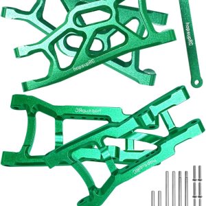 Suspensión delantera trasera A brazos parte mejorada para 110 Rustler VXL 2wdStampede VXL 2wd, suspensión delantera trasera de aluminio de aleación Suspensión delantera trasera A brazos parte mejorada para 110 Rustler VXL 2wdStampede VXL 2wd, suspensión delantera trasera de aluminio de aleación