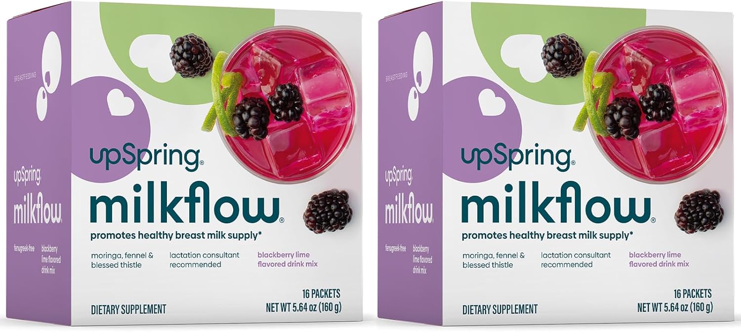 UpSpring Milkflow – Suplemento de lactancia materna con moringa y cardo bendito, sin fenogreco, sabor a lima BlackBerry  Suplemento de lactancia