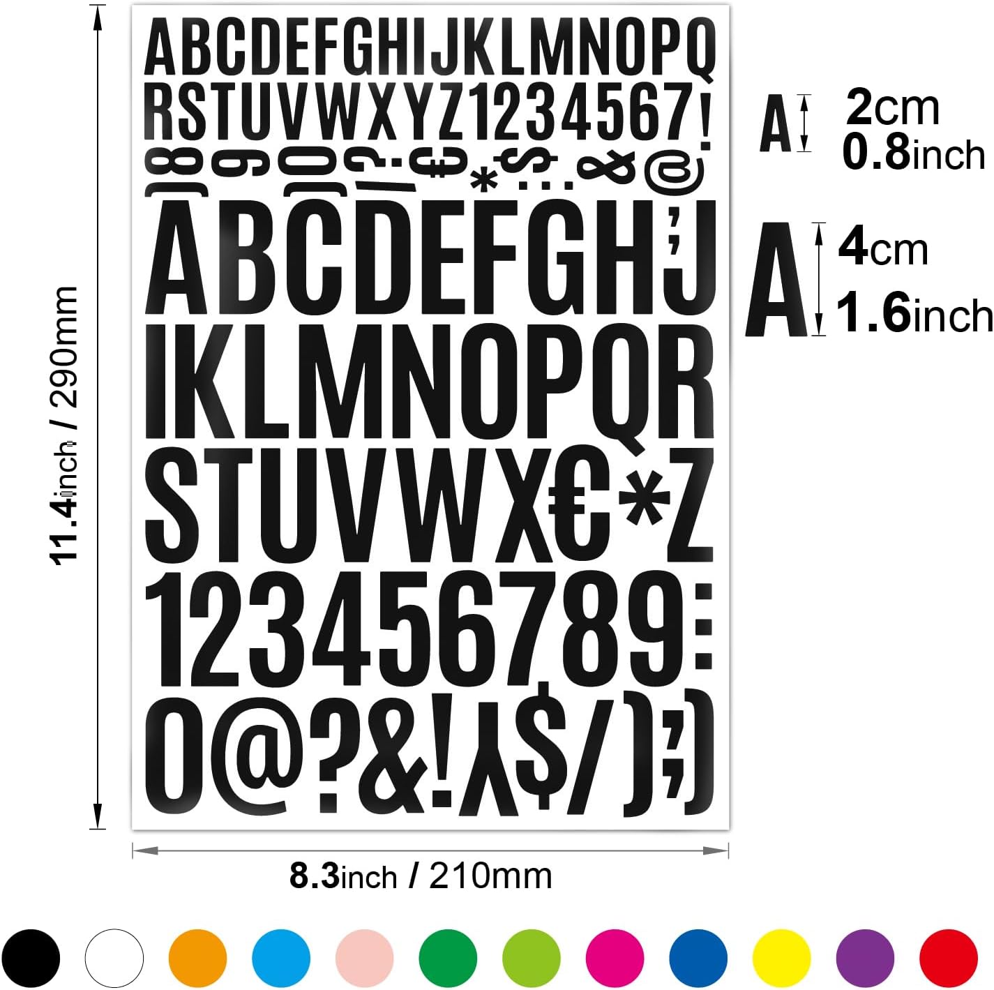 12 piezas autoadhesivas de letras mayúsculas, letras mayúsculas, letras del alfabeto, letras adhesivas de vinilo para manualidades, buzones,