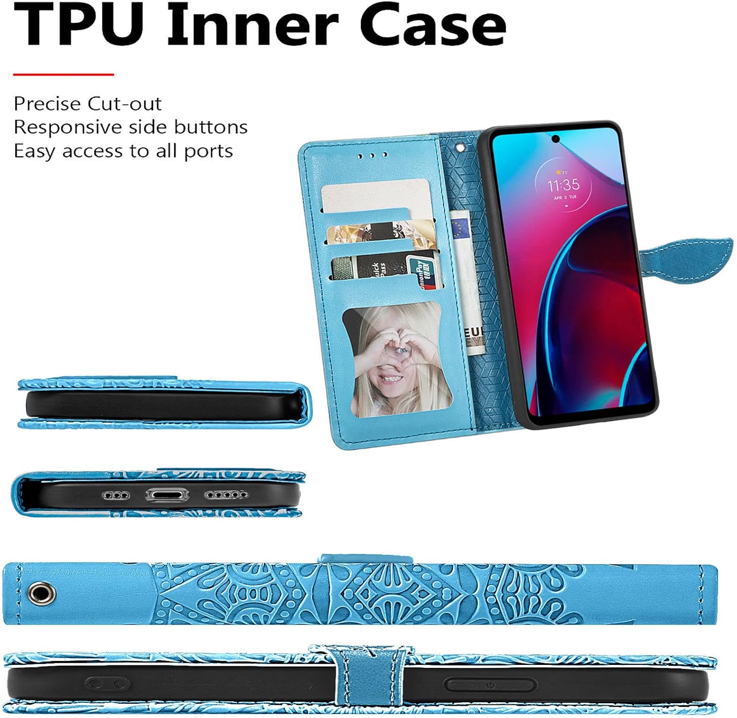 ONV Wallet Case for Hua wei Honor X7 -Solid Color Emboss Feather Flip Phone Case with Strap Card Slot Magnet Leather Shell Flip Stand Cover for Hua