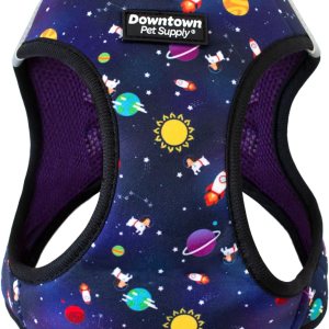 Downtown Pet Supply – Arnés ajustable para perros pequeños, antitirones, XS, diseño espacial, tela de malla acolchada y borde reflejante, arnés de Downtown Pet Supply – Arnés ajustable para perros pequeños, antitirones, XS, diseño espacial, tela de malla acolchada y borde reflejante, arnés de