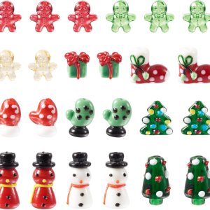 Beadthoven – Cuentas de cristal de Navidad hechas a mano, cuentas de cristal de Murano surtidas, cuentas de árbol de jengibre para hacer joyas, Beadthoven – Cuentas de cristal de Navidad hechas a mano, cuentas de cristal de Murano surtidas, cuentas de árbol de jengibre para hacer joyas,