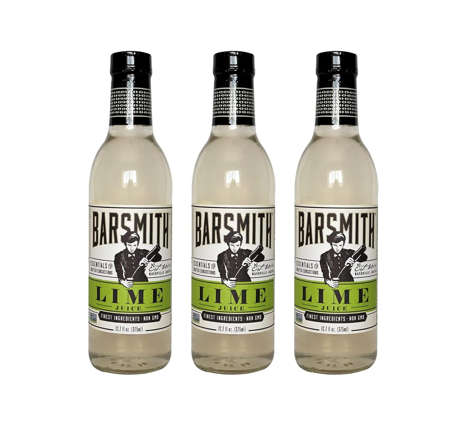 Barsmith Bar Essentials – Jugo de lima endulzado, sabor a lima para el Gimlet perfecto, botella de 12.7 onzas, paquete de 3