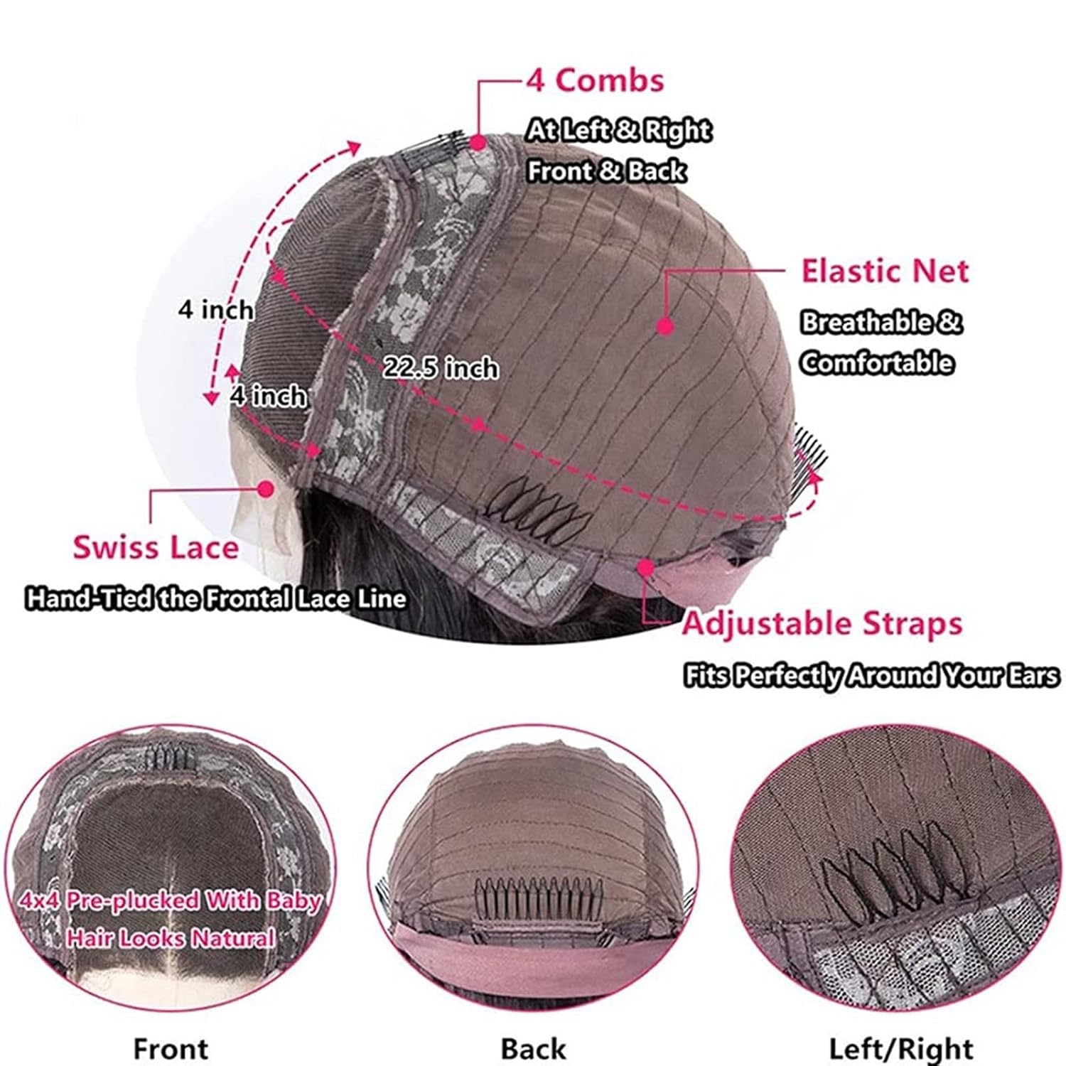 Pelucas de cabello natural estilo Bob para mujeres negras, pelucas de cabello humano con encaje frontal, transparente, sin pegamento, pelucas de