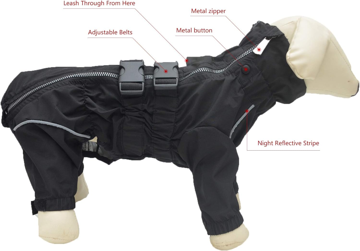 Lovelonglong – Chaqueta impermeable para perros, ligera, impermeable, reflectante, resistente al viento, a prueba de nieve, para perros pequeños,