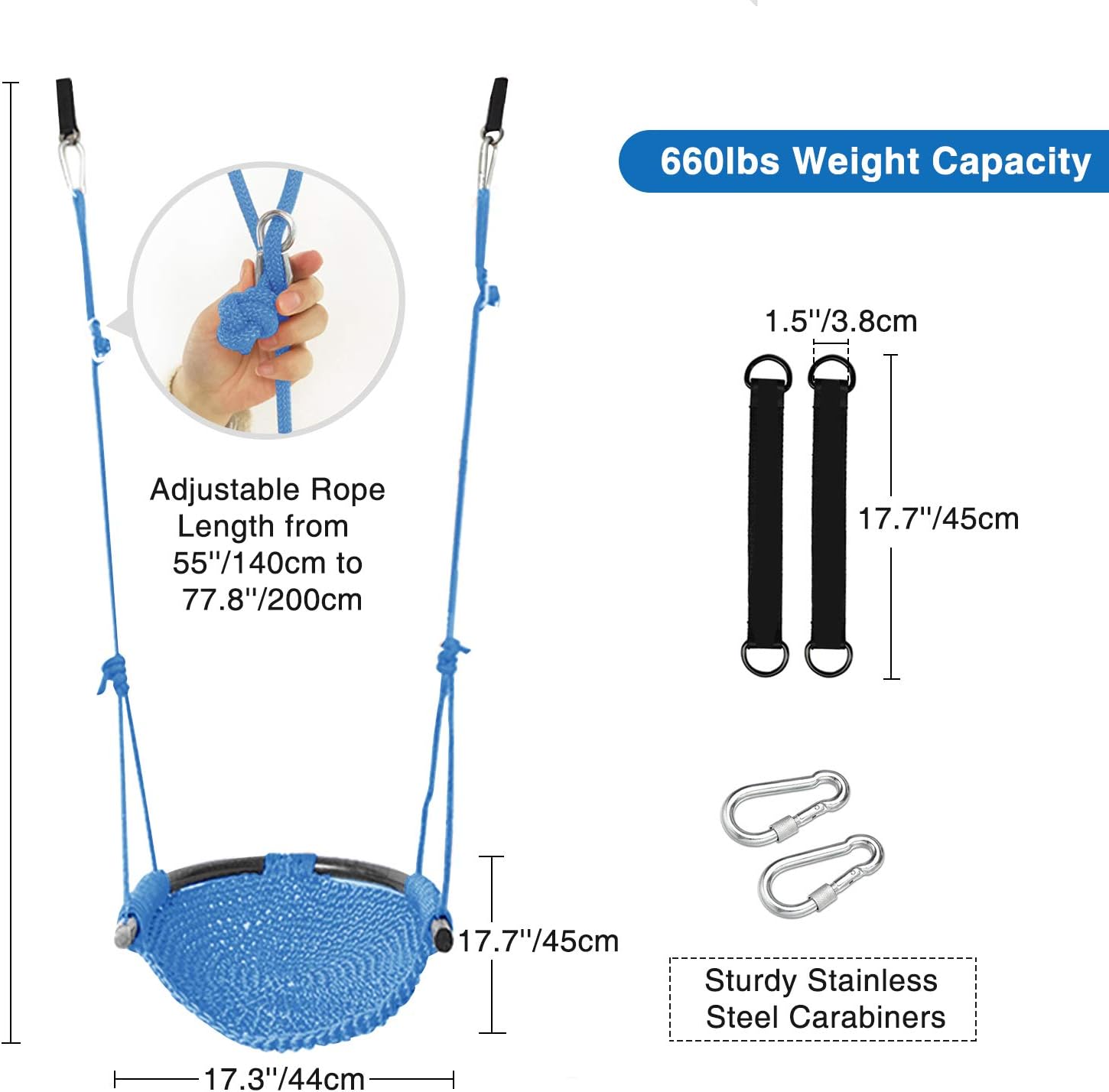 RedSwing Asiento de columpio para niños, columpio para niños pequeños tejido a mano con cuerdas ajustables, juego de columpio seguro para niños,