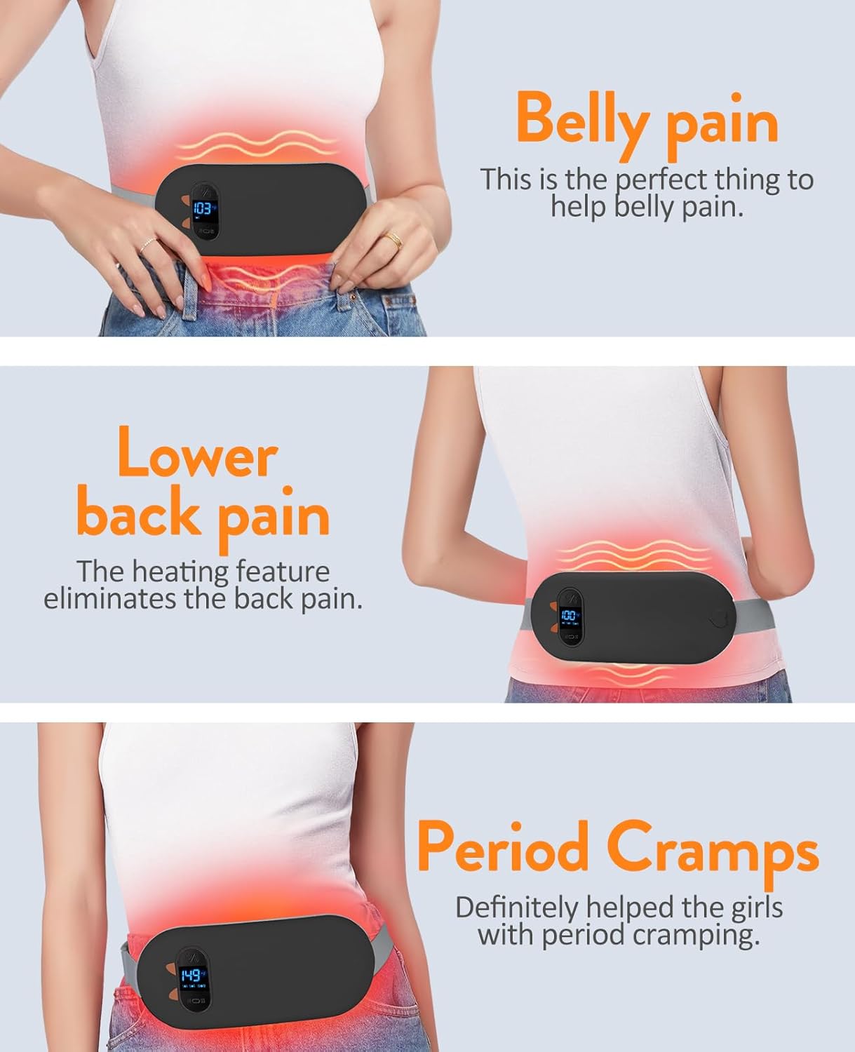 FSA HSA Almohadilla térmica elegible, almohadilla térmica menstrual inalámbrica portátil con 6 niveles de calor y 6 modos de masaje, almohadilla