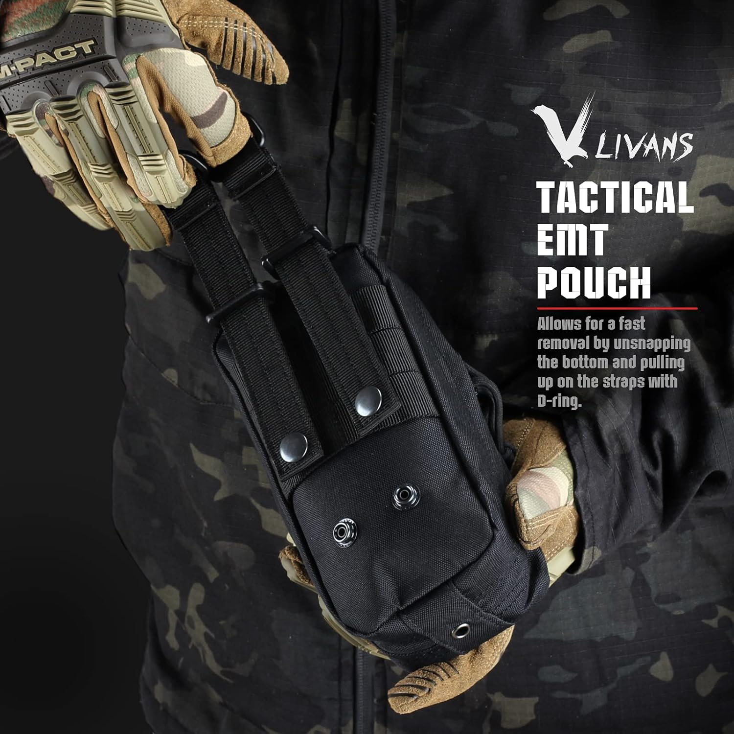 LIVANS Bolsa táctica Molle Medical IFAK, bolsa táctica de primeros auxilios EMT Kit de trauma IFAK bolsa de supervivencia de transporte diario