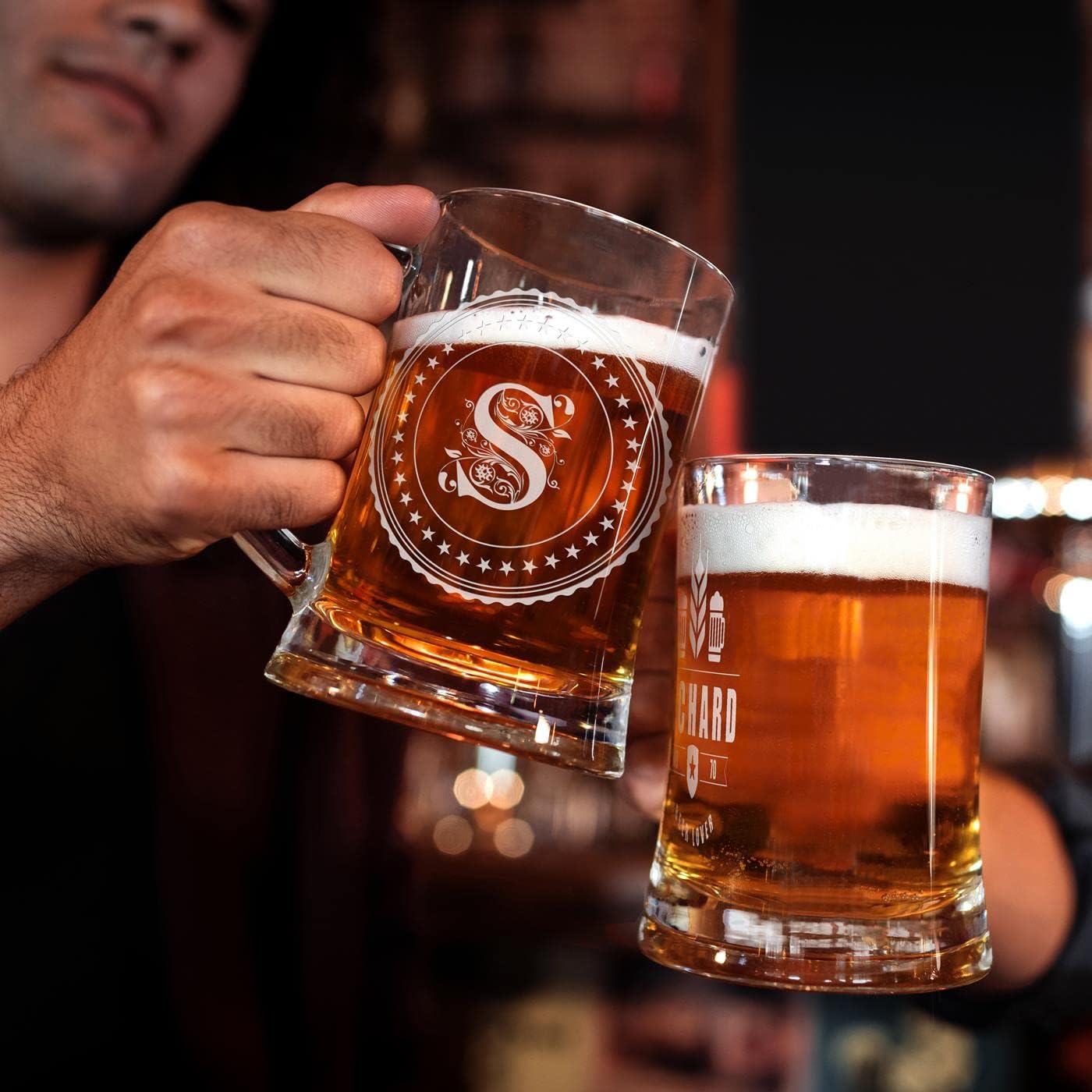 Maverton Taza de cerveza personalizada  Vaso de cerveza  Regalo para hombres  Regalo de cumpleaños para amantes de la cerveza  Vaso de cerveza para