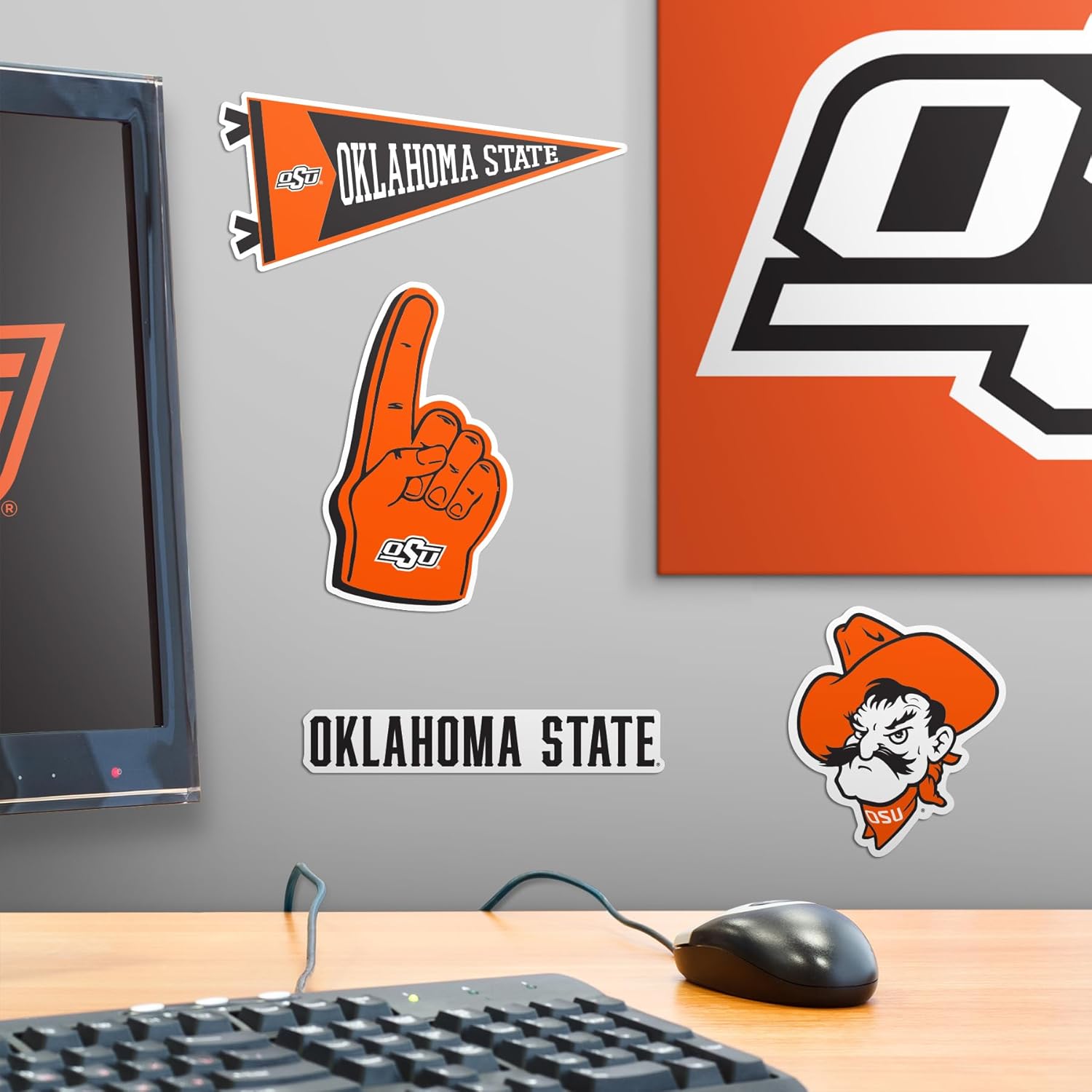 Oklahoma State University – Juego de 9 calcomanías de vinilo grandes de lujo de 9 quilates, para laptop, botella de agua, álbumes de recortes,