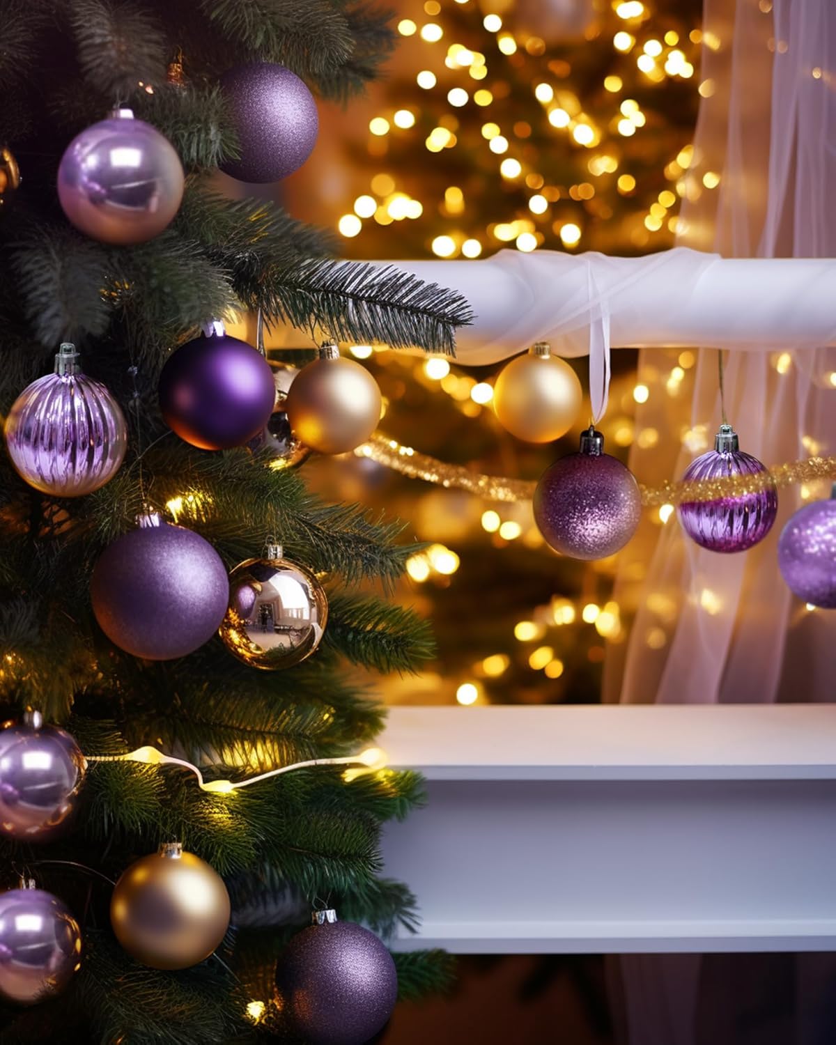 AMS – Bola de Navidad con miniadornos exquisitos, bolas coloridas, decoraciones colgante