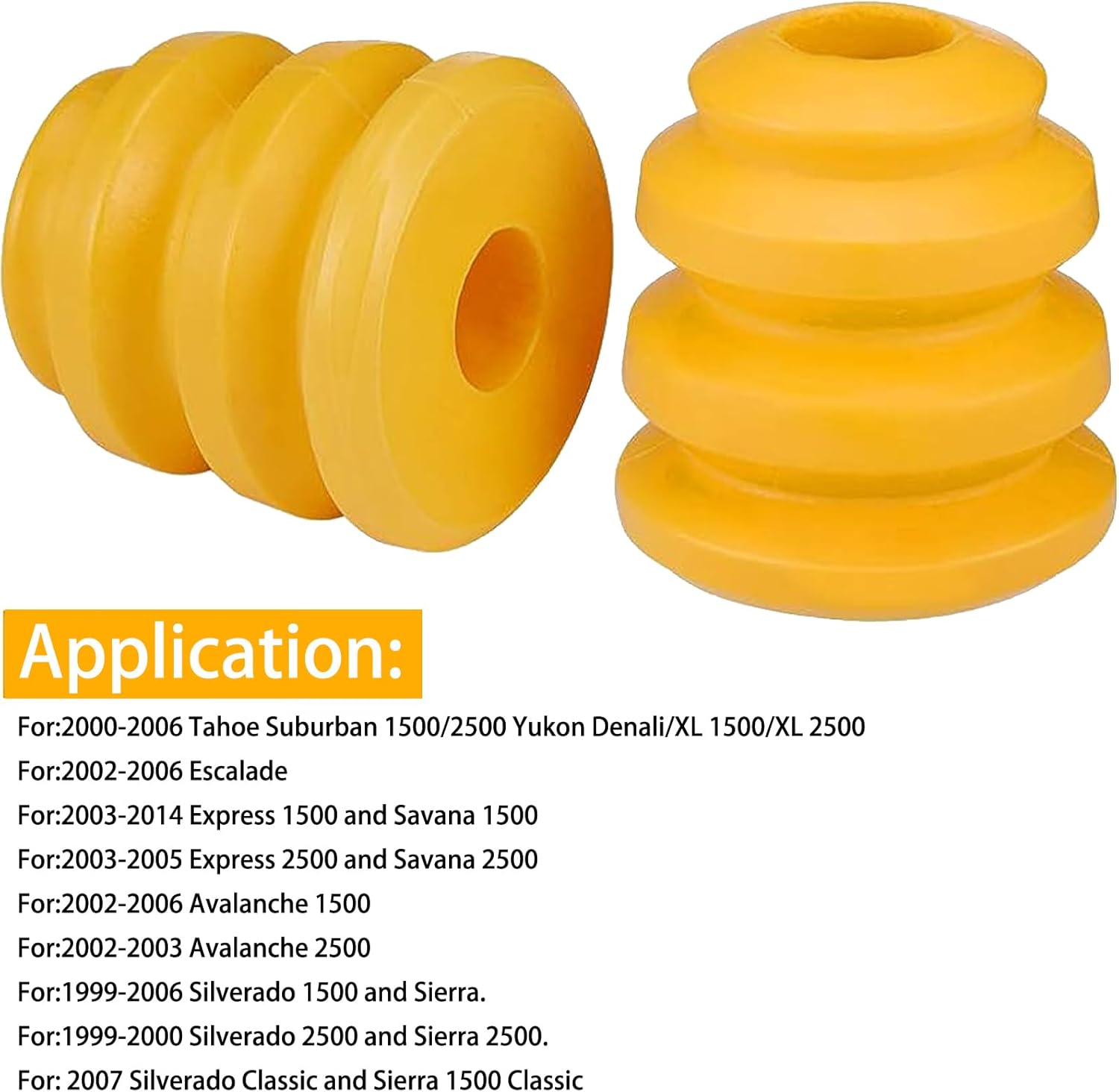 Topes de parachoques delanteros, parachoques de brazo de control inferior compatible con Chevy Silverado Tahoe Suburban Yukon Sierra Express