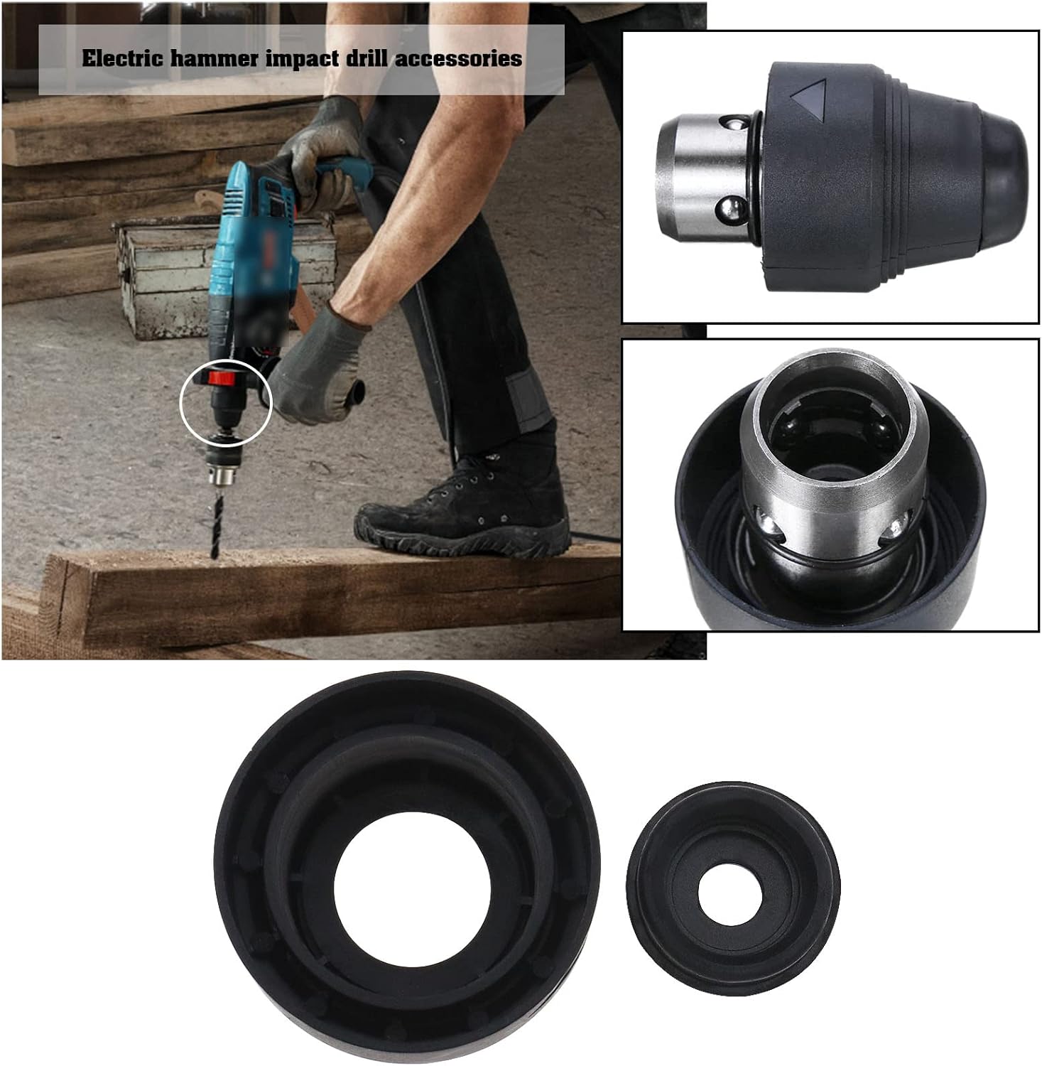 The Lord of the Tools 1 juego de cubierta de repuesto para portabrocas SDS Plus compatible con Bosch GBH2-26 Bit Electric Hammer Drill Drill
