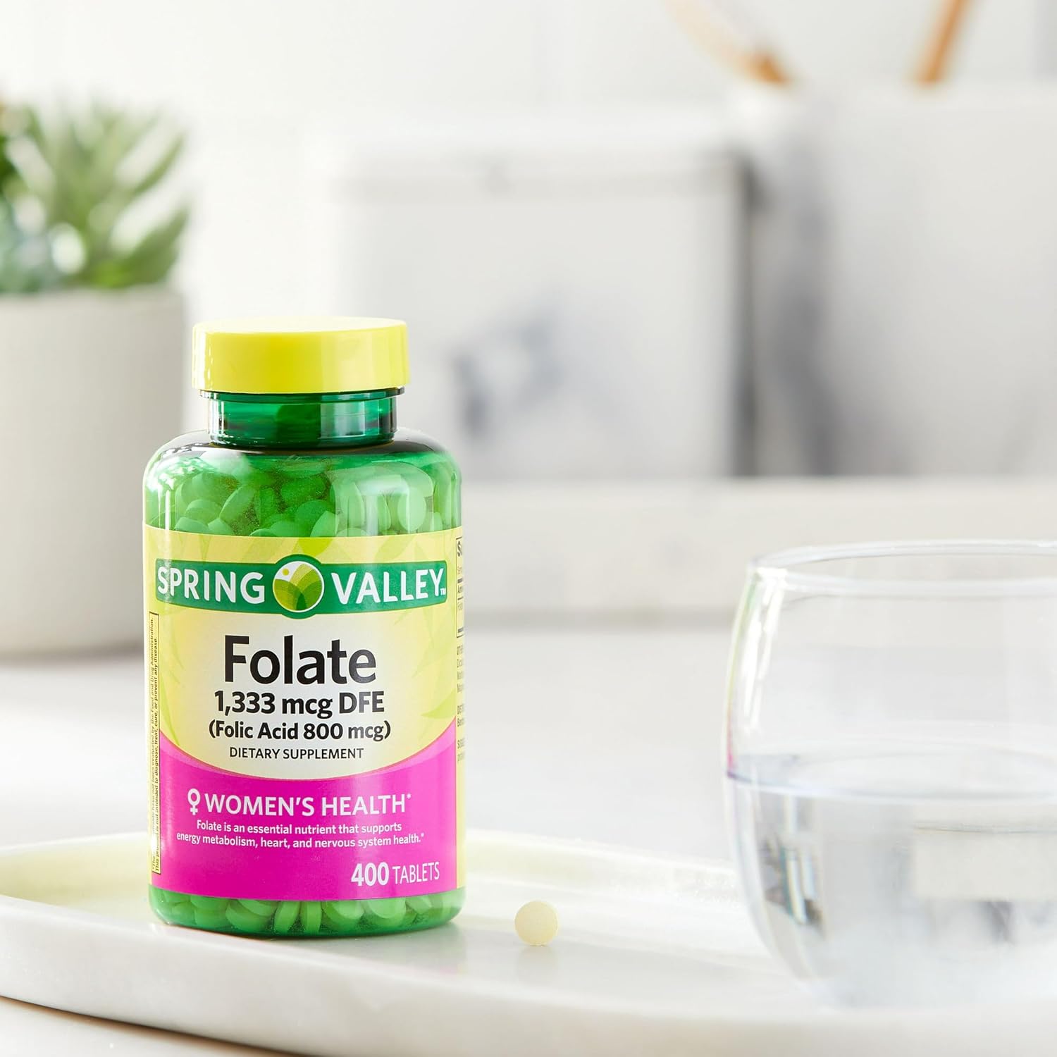 Spring Valley Vitaminas prenatales – ácido folato metilo 1,333 mcg prenatal, 400ct (1) Set con Fusion Shop Store Weeky Case (1)