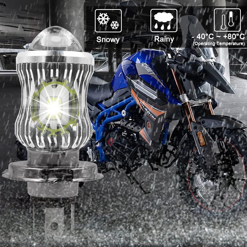 YSY 1 unids 10000Lm H4 LED Moto HB2 9003 HS1 Bombillas LED para faros delanteros de motocicleta, lente CSP blanco amarillo Hi Lo lámpara Accesorios