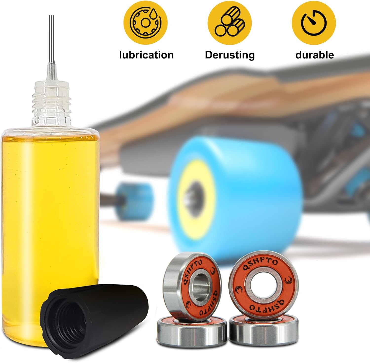 Skateboard Bearing Oil Speed Ball Bearing Oil 1 oz Bearing Lubricant Fast Super Smooth Bearing Lube for Skateboard, Longboard, Scooter, Inline