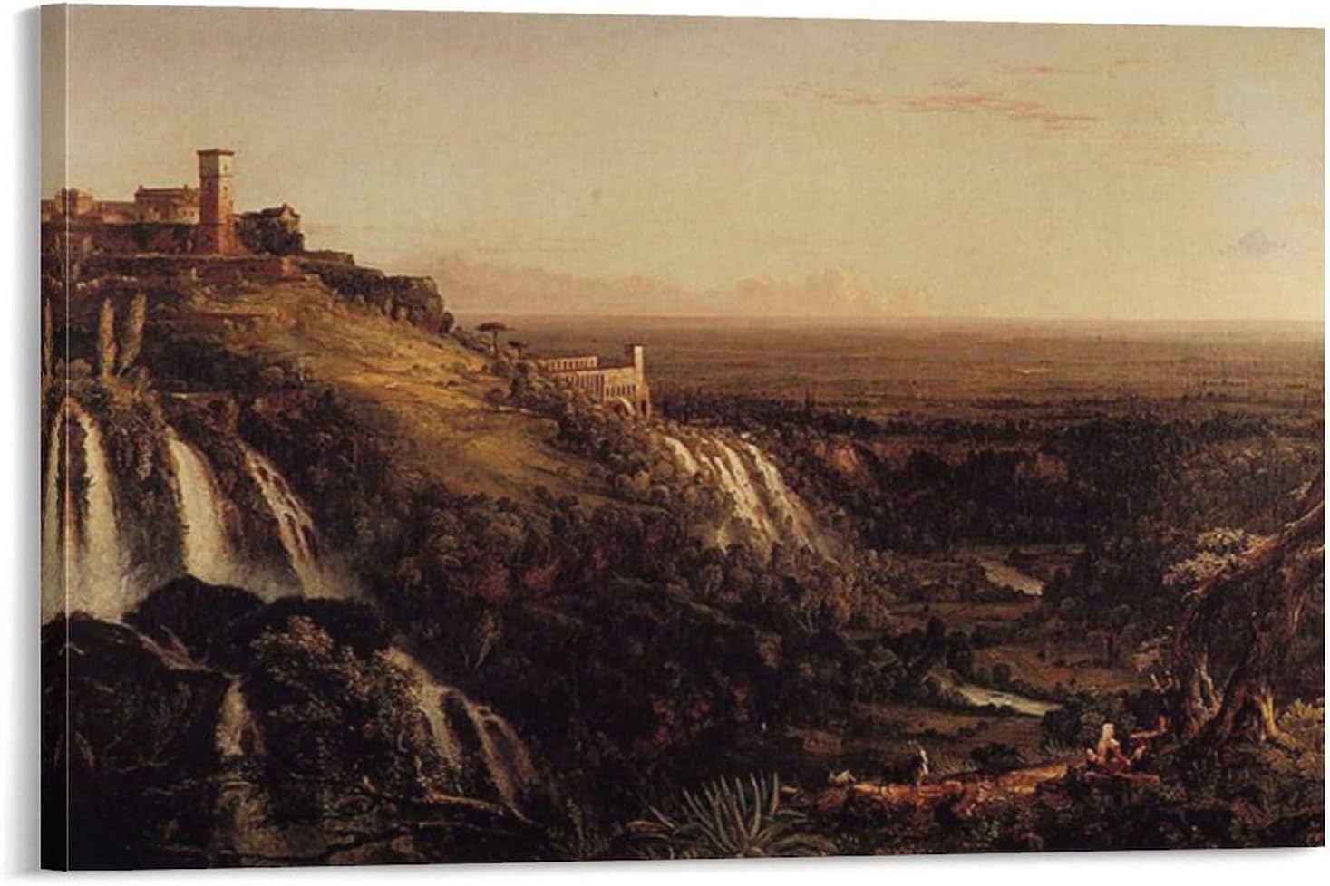 Painter Thomas Cole Painting Art Poster The Cascatelli Tivoli Looking Towards Rome Canvas Wall Art Poster Decorative Bedroom Modern Home Print